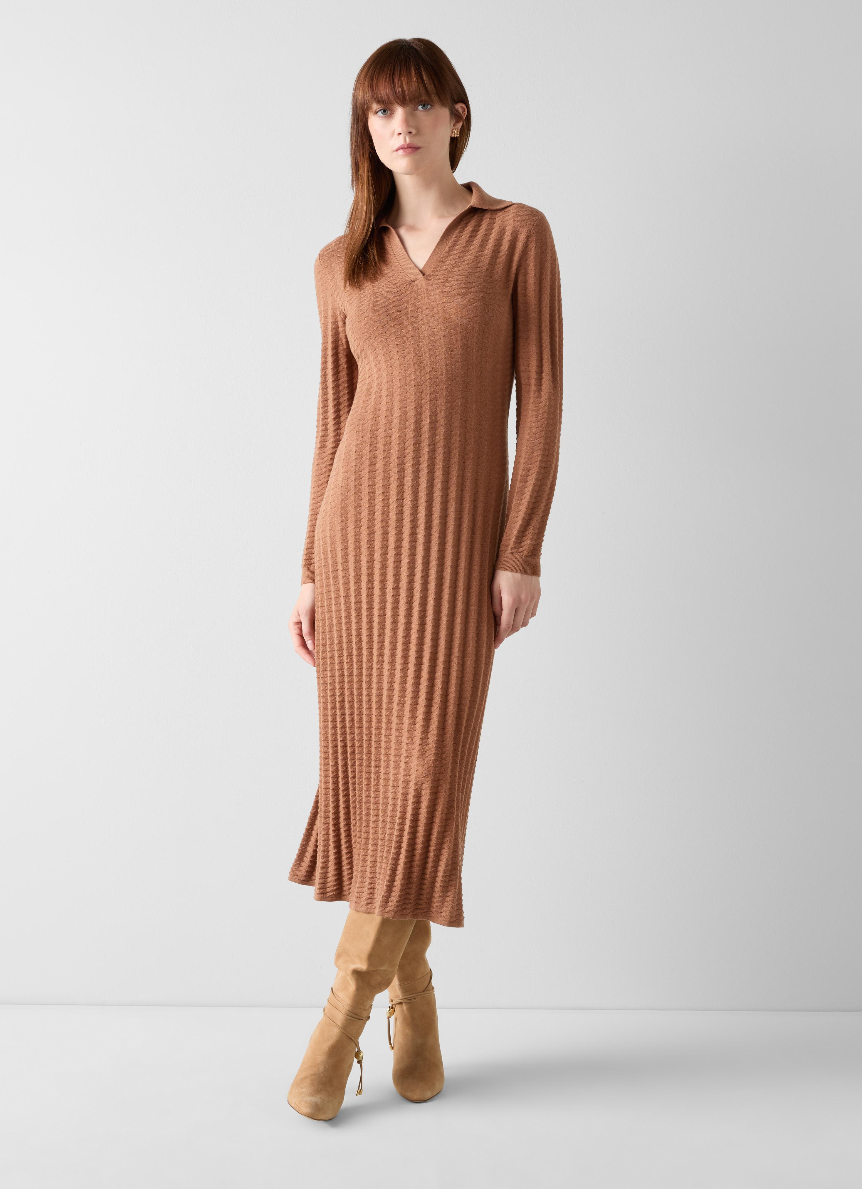princess polly baby blue dress Brown Plaid Wool Midi Dress  Handmade Vintage Winter