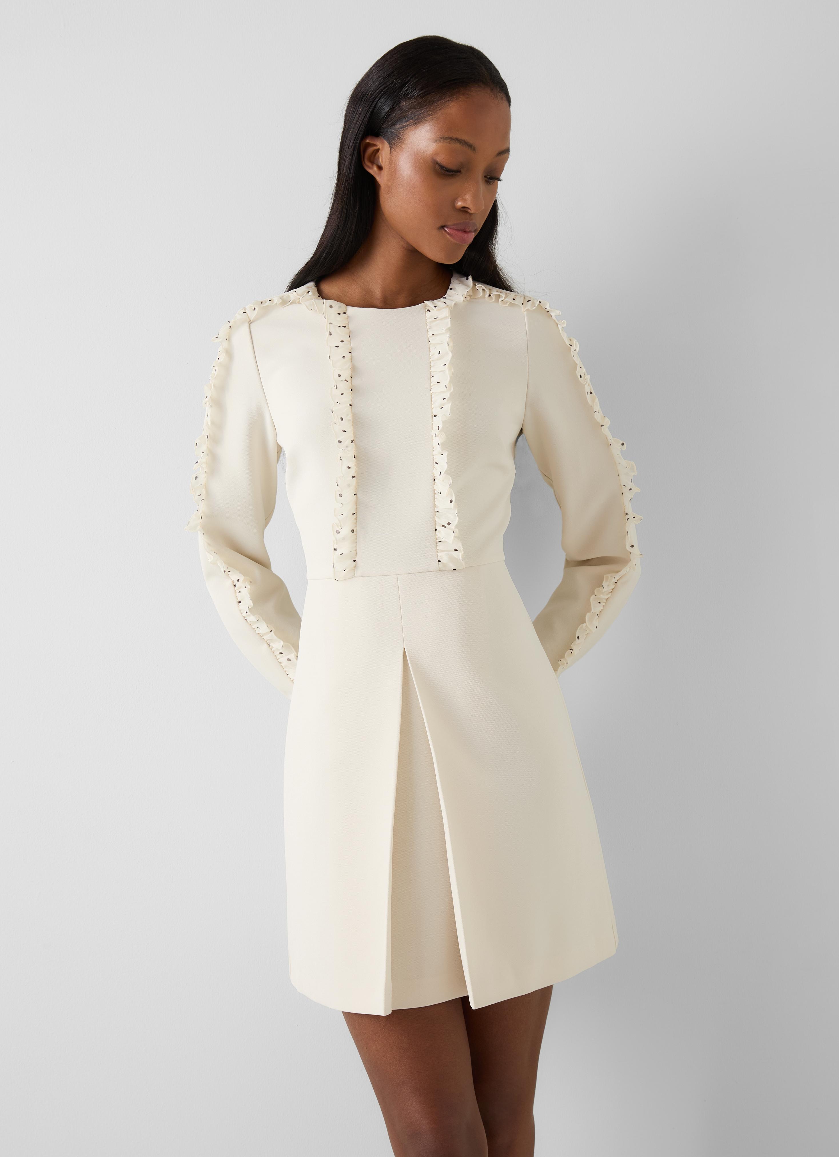 Penny Cream Ivory Spot A-Line Dress