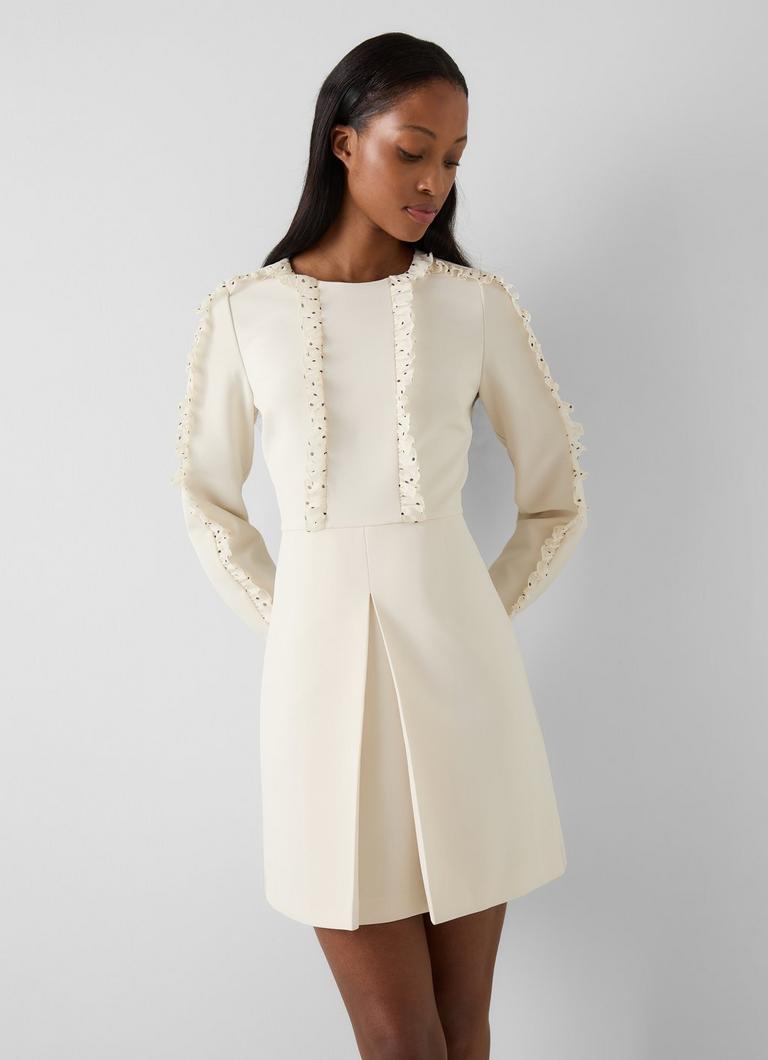 Penny Cream Ivory Spot A-Line Dress