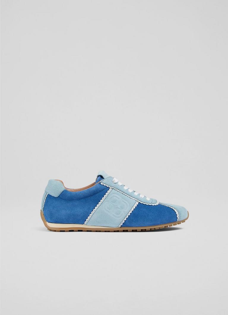 Spring French Blue Suede Motif Trainers