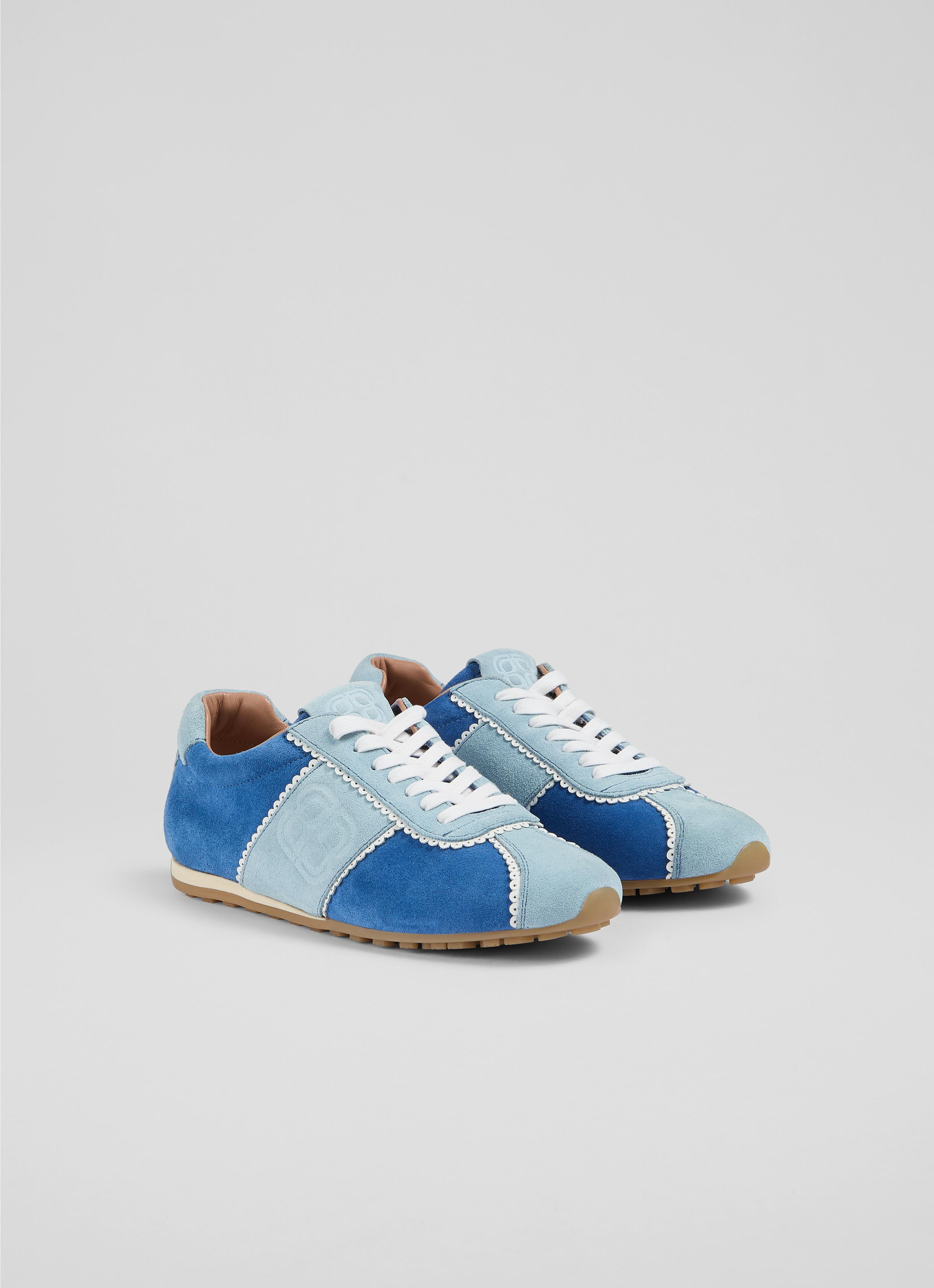 Spring French Blue Suede  Motif Trainers