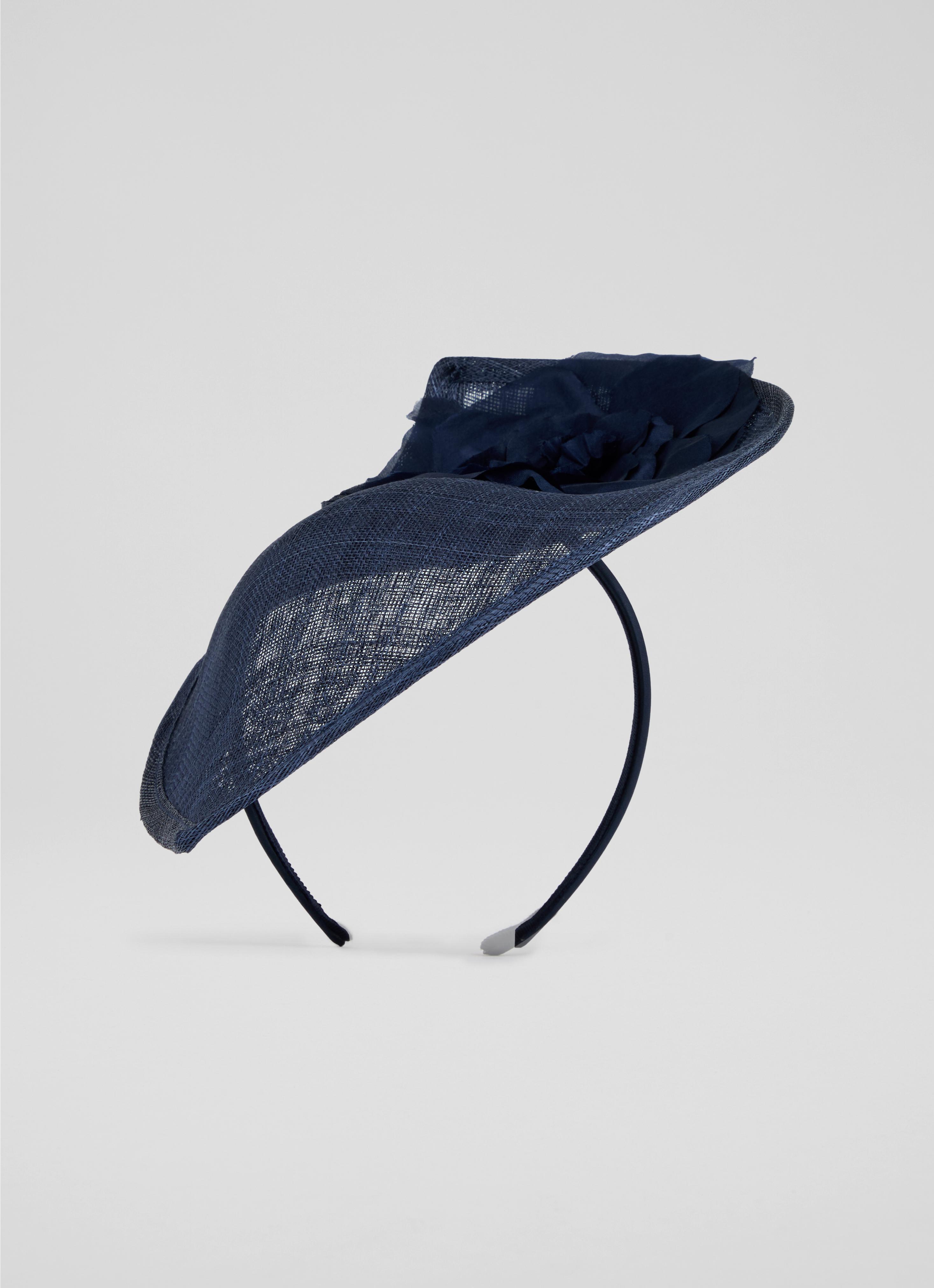 Sapphire Black Straw Wide Brim Fascinator