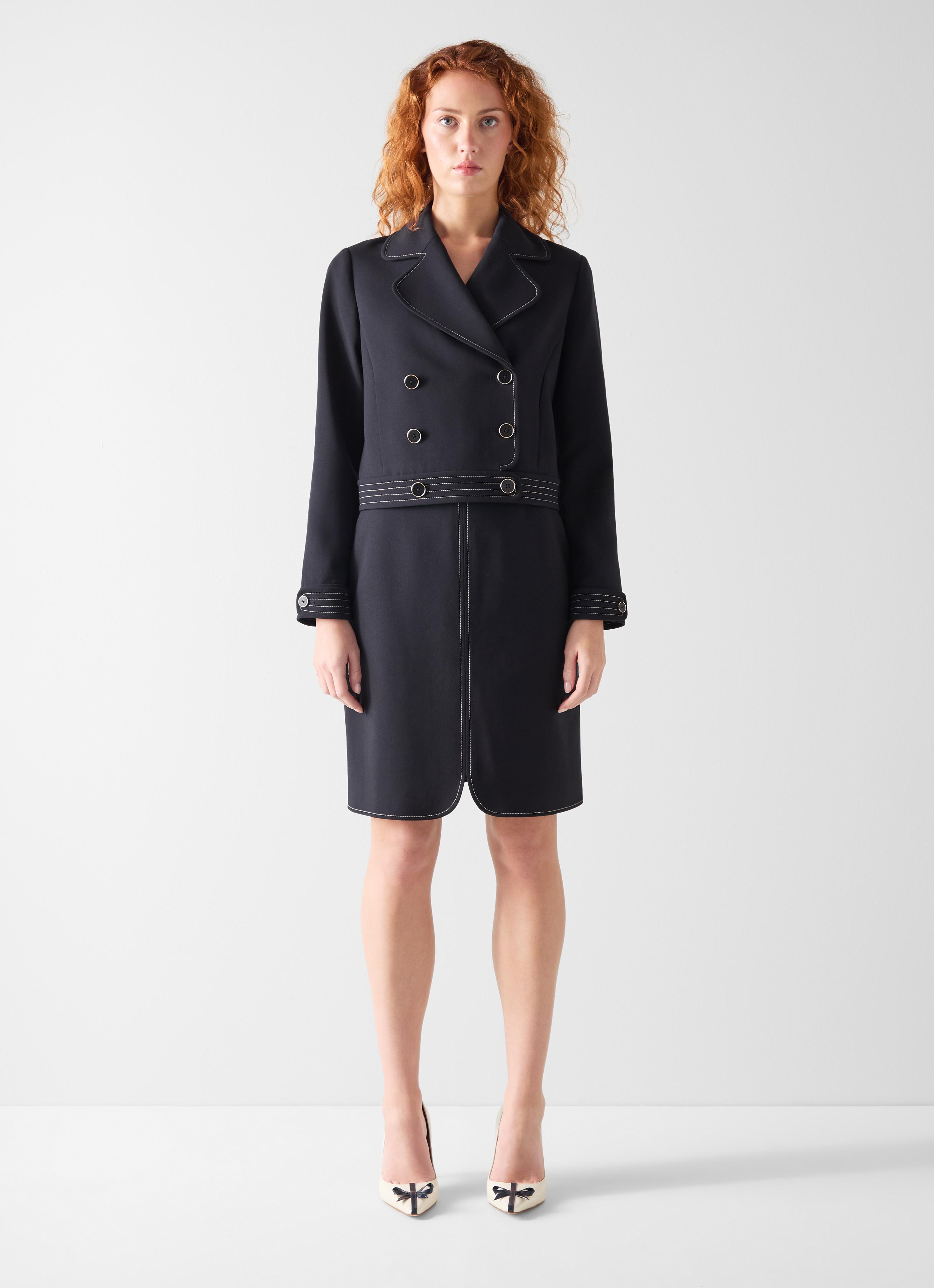 Eugine Navy Cropped Jacket