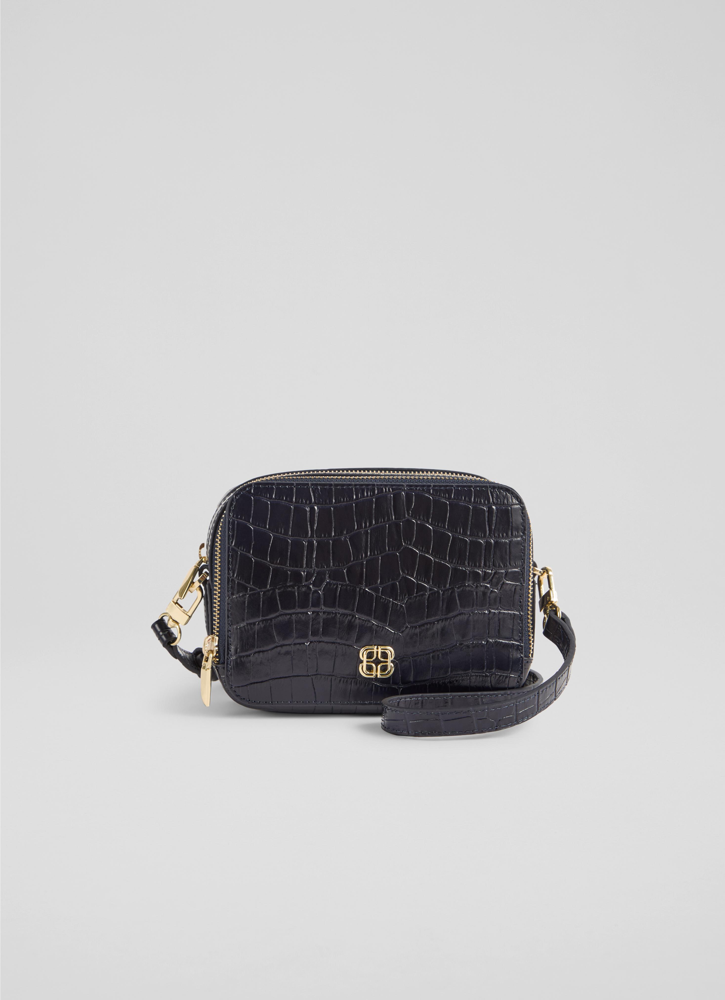Kira Navy Croc Effect Bag