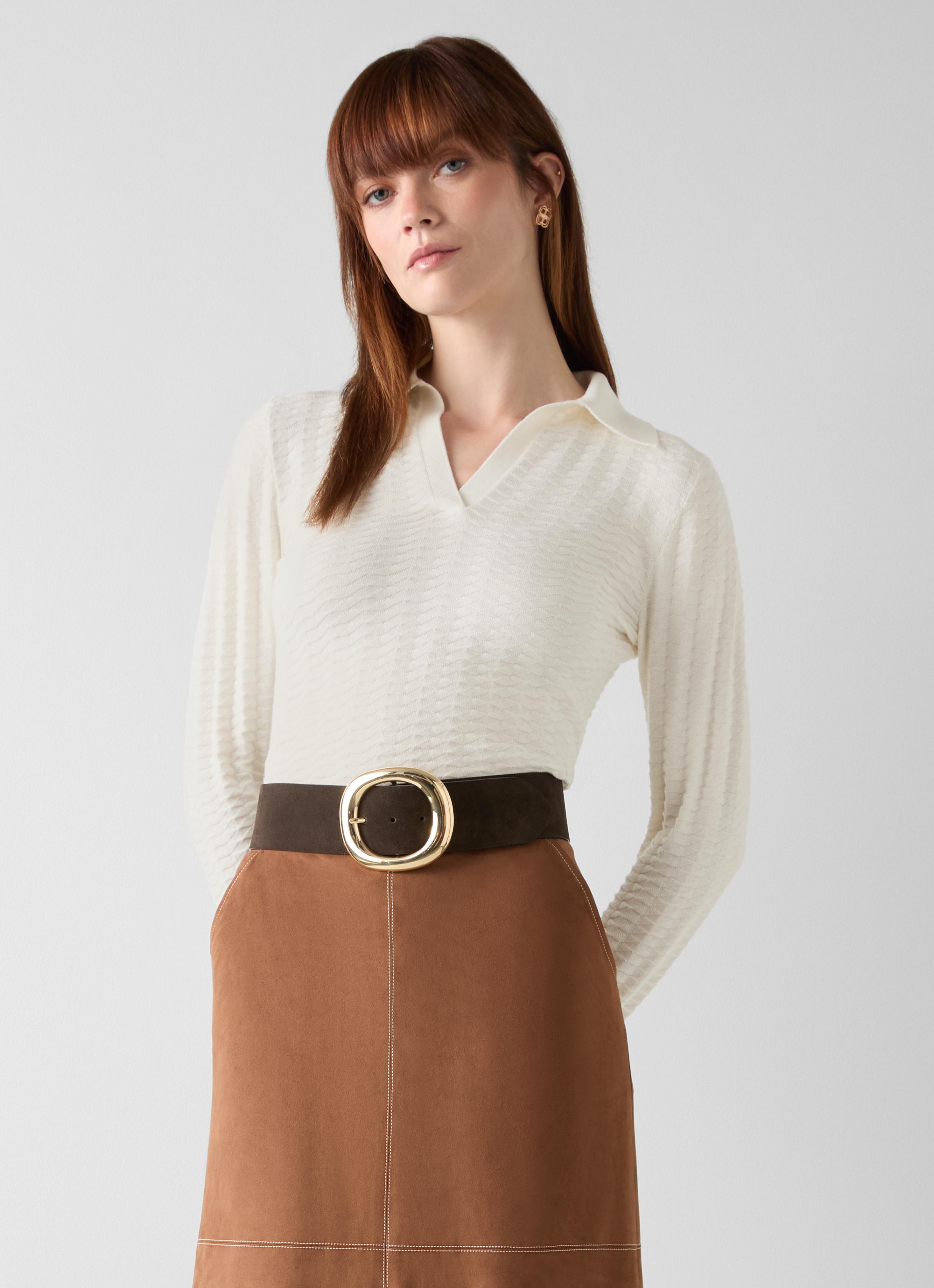 Mika Cream Stitch Collar Jumper
