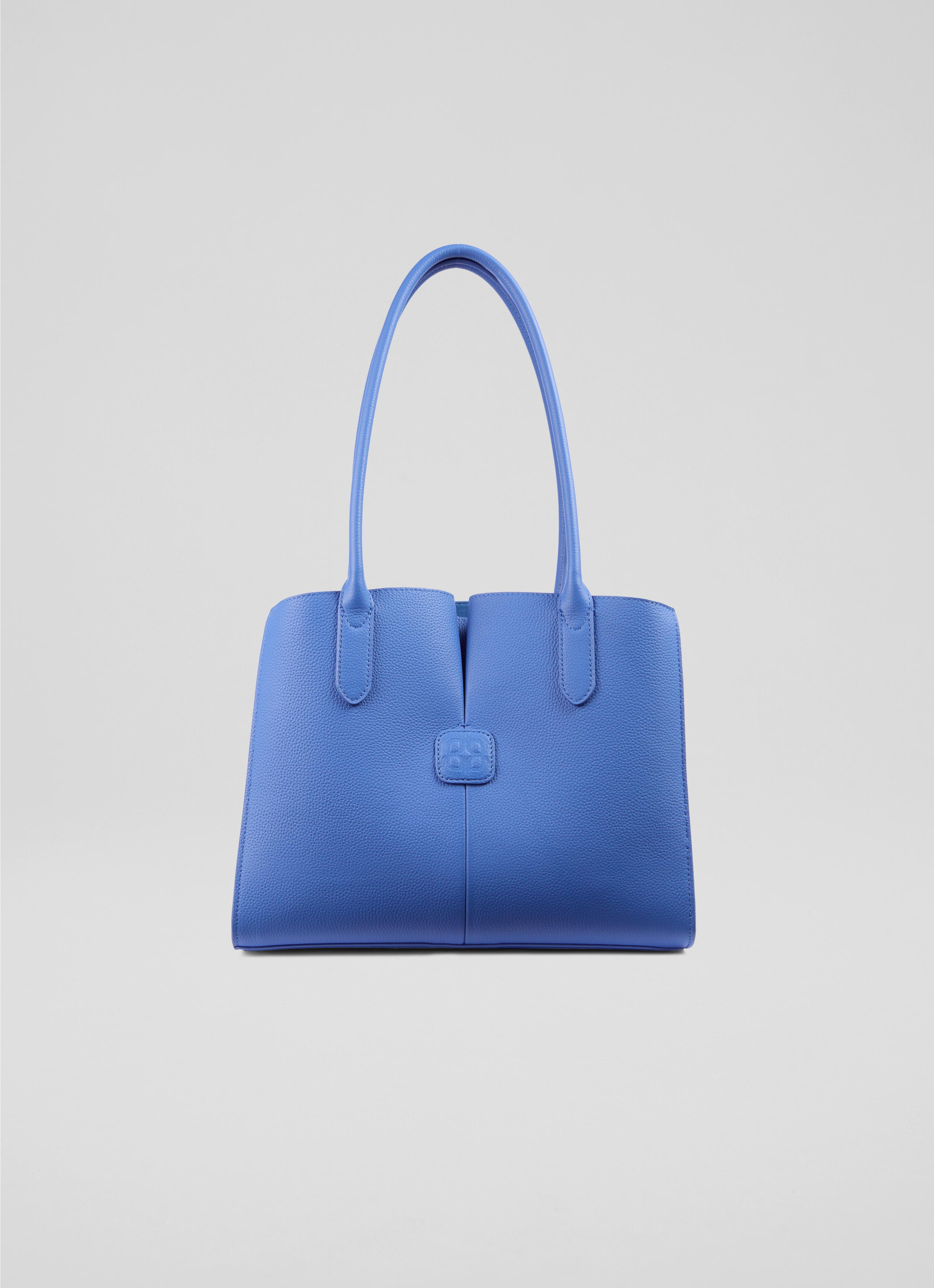 Jemma Blue Leather Tote 