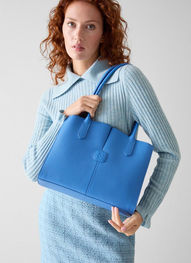 Jemma Blue Leather Tote