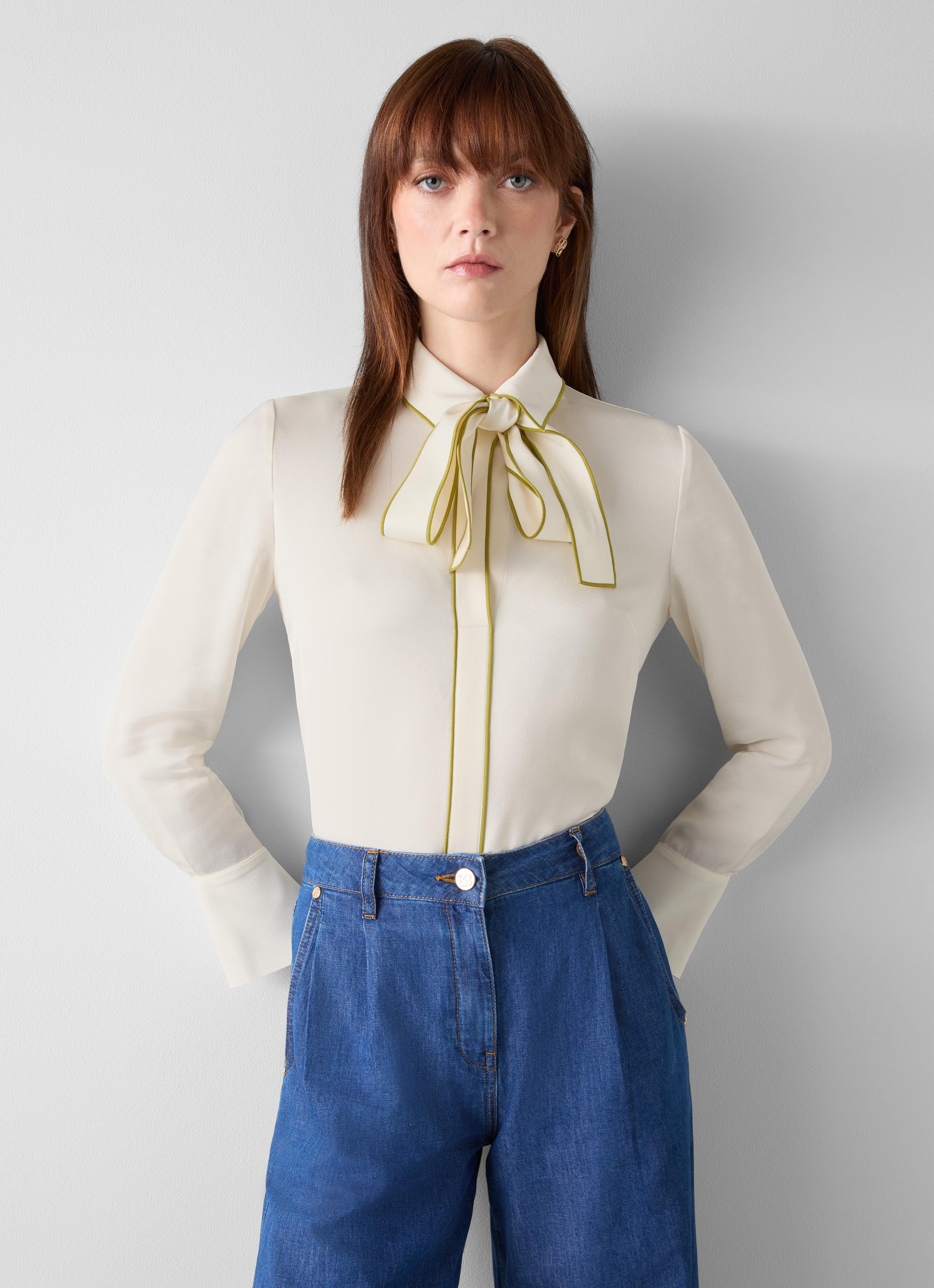 Elisa Crepe Cream Blouse 