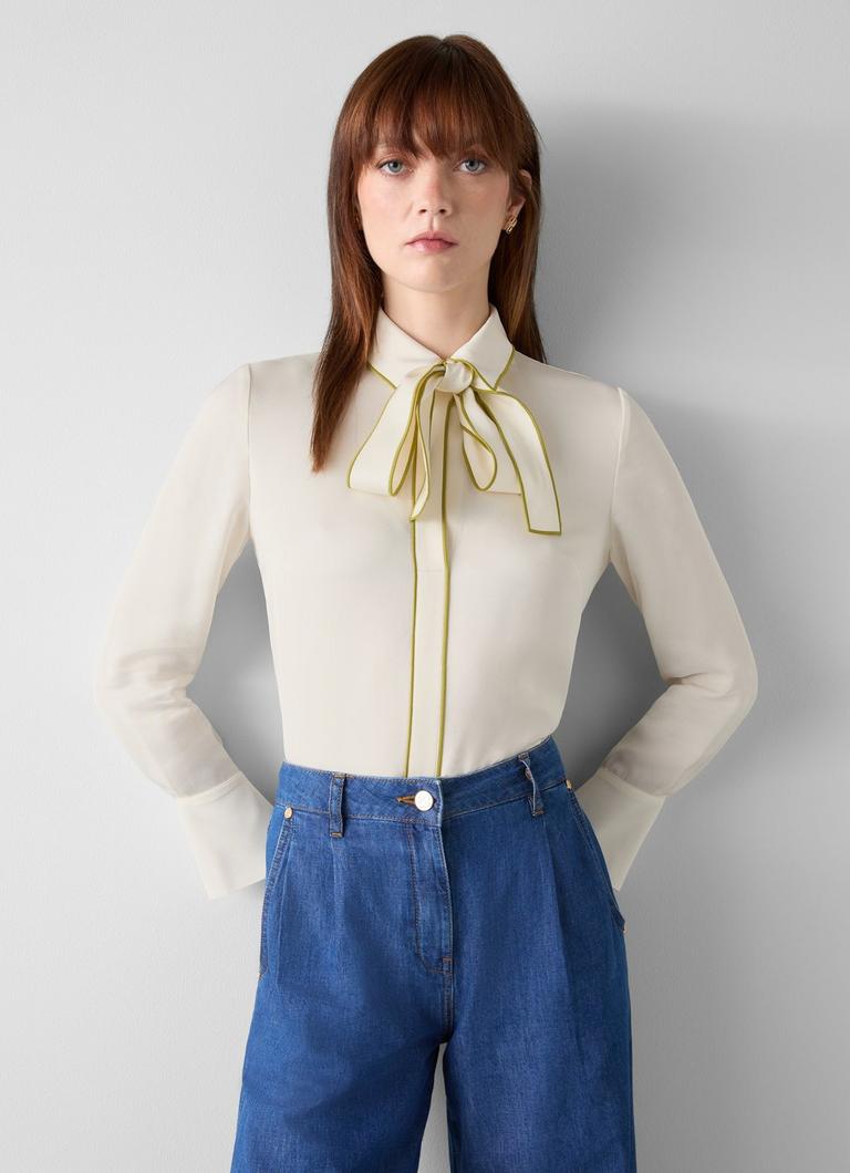 Elisa Crepe Cream Blouse
