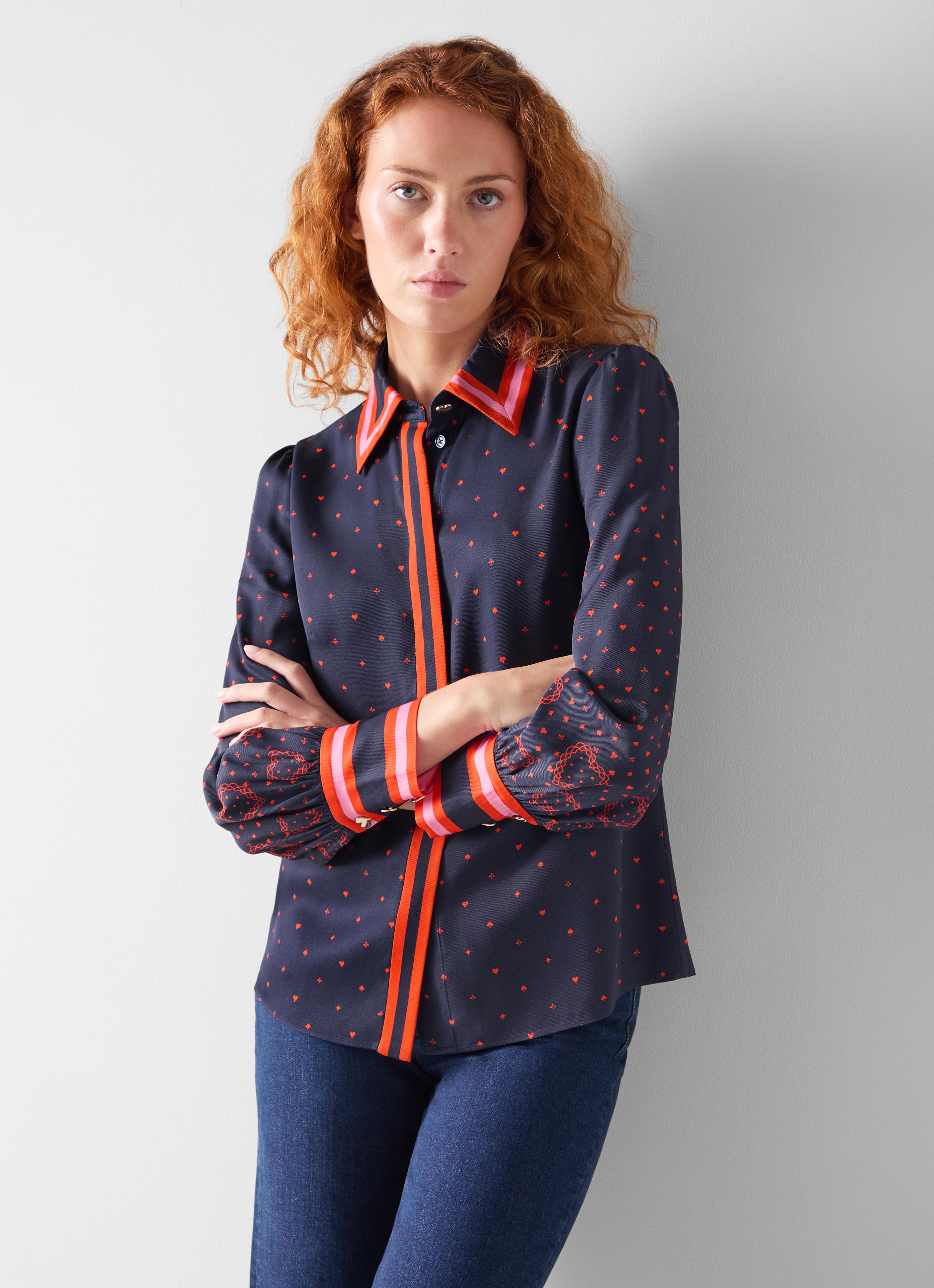 Honey Multi-Navy Blouse 