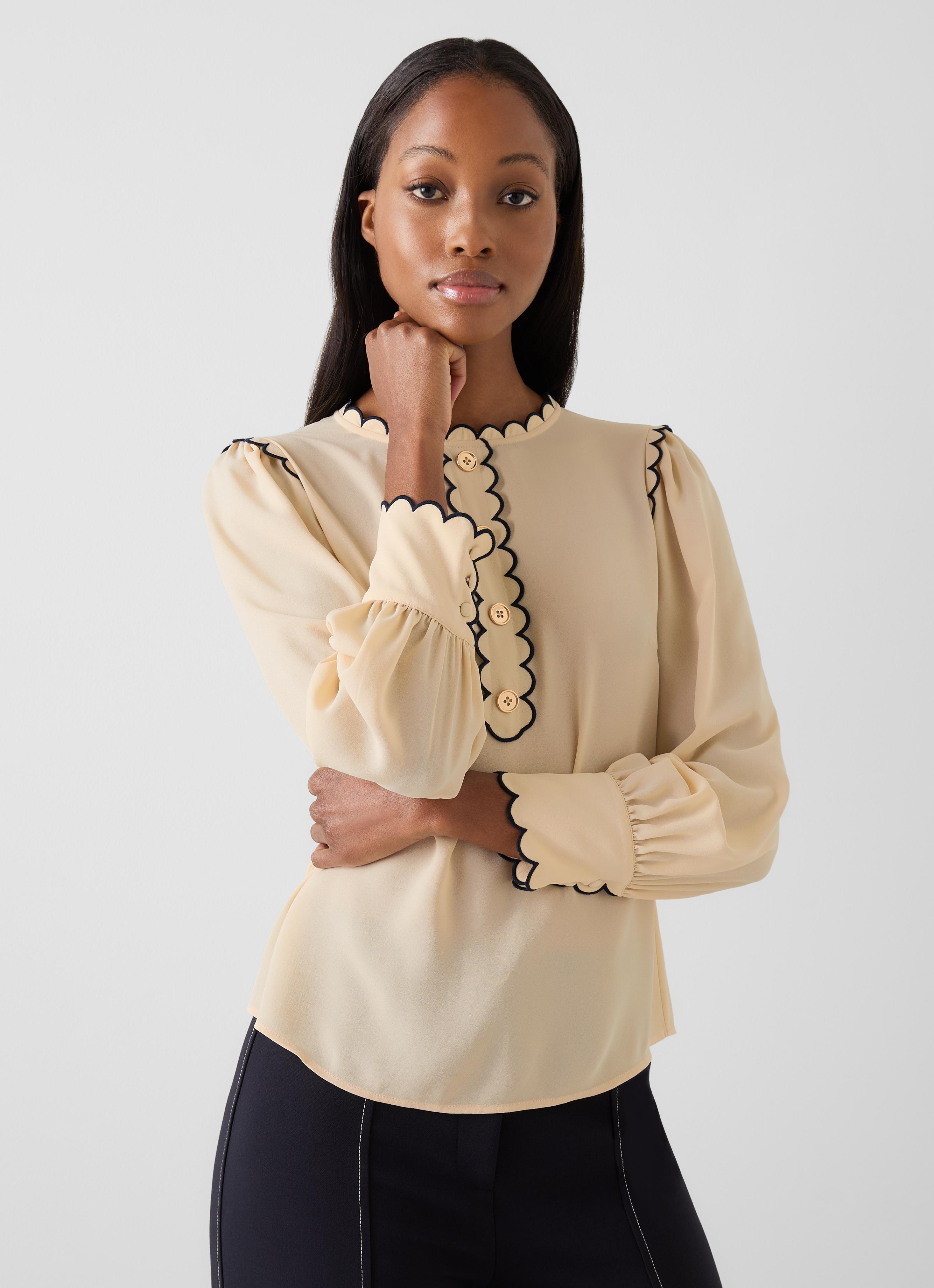 Jenny Scallop Multi White Blouse 