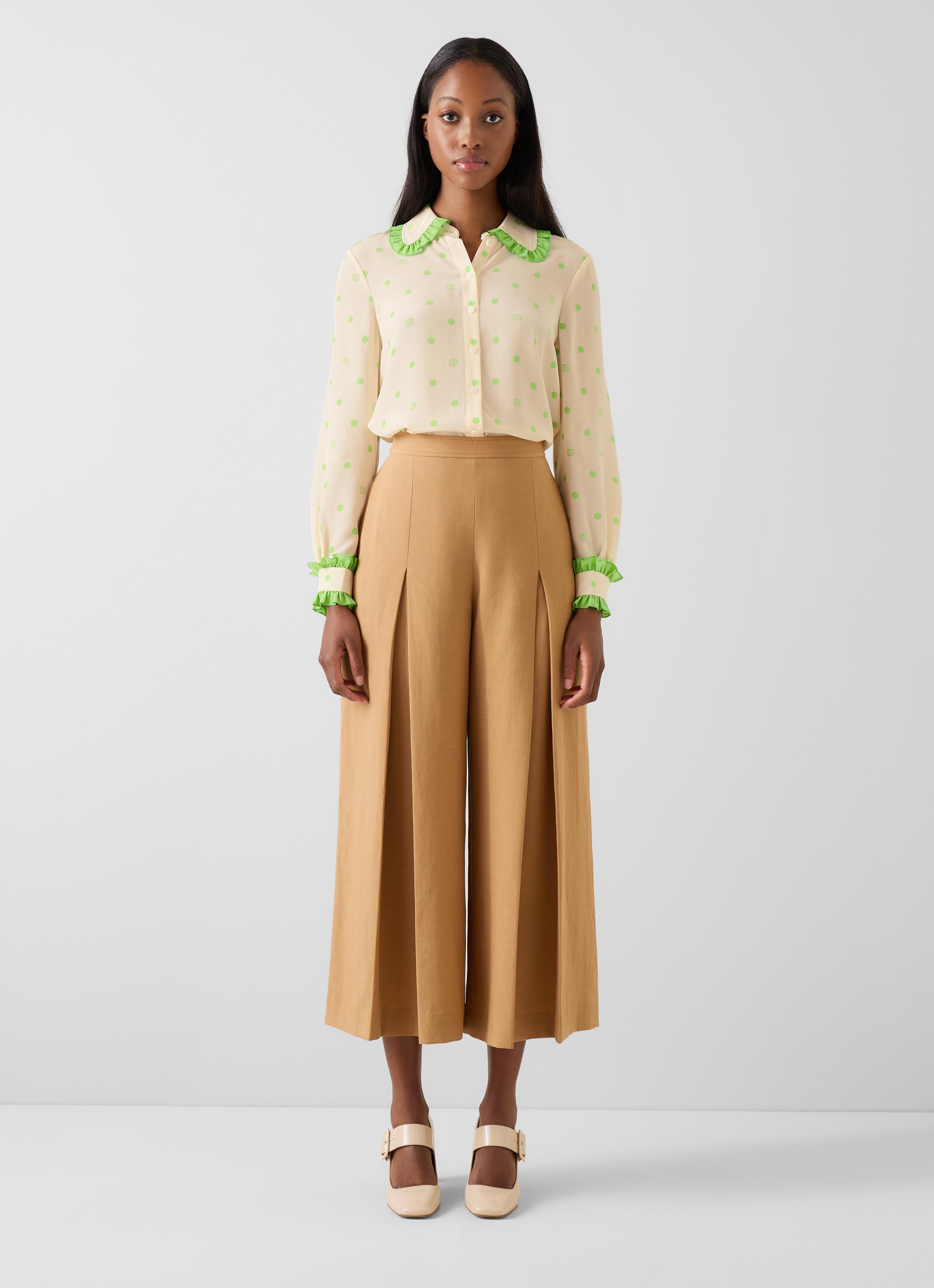 Mildred Cream  Silk Frill Blouse