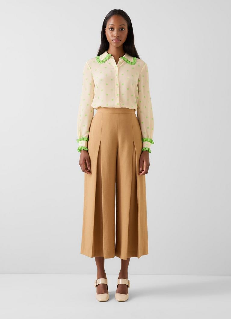 Mildred Cream Silk Frill Blouse