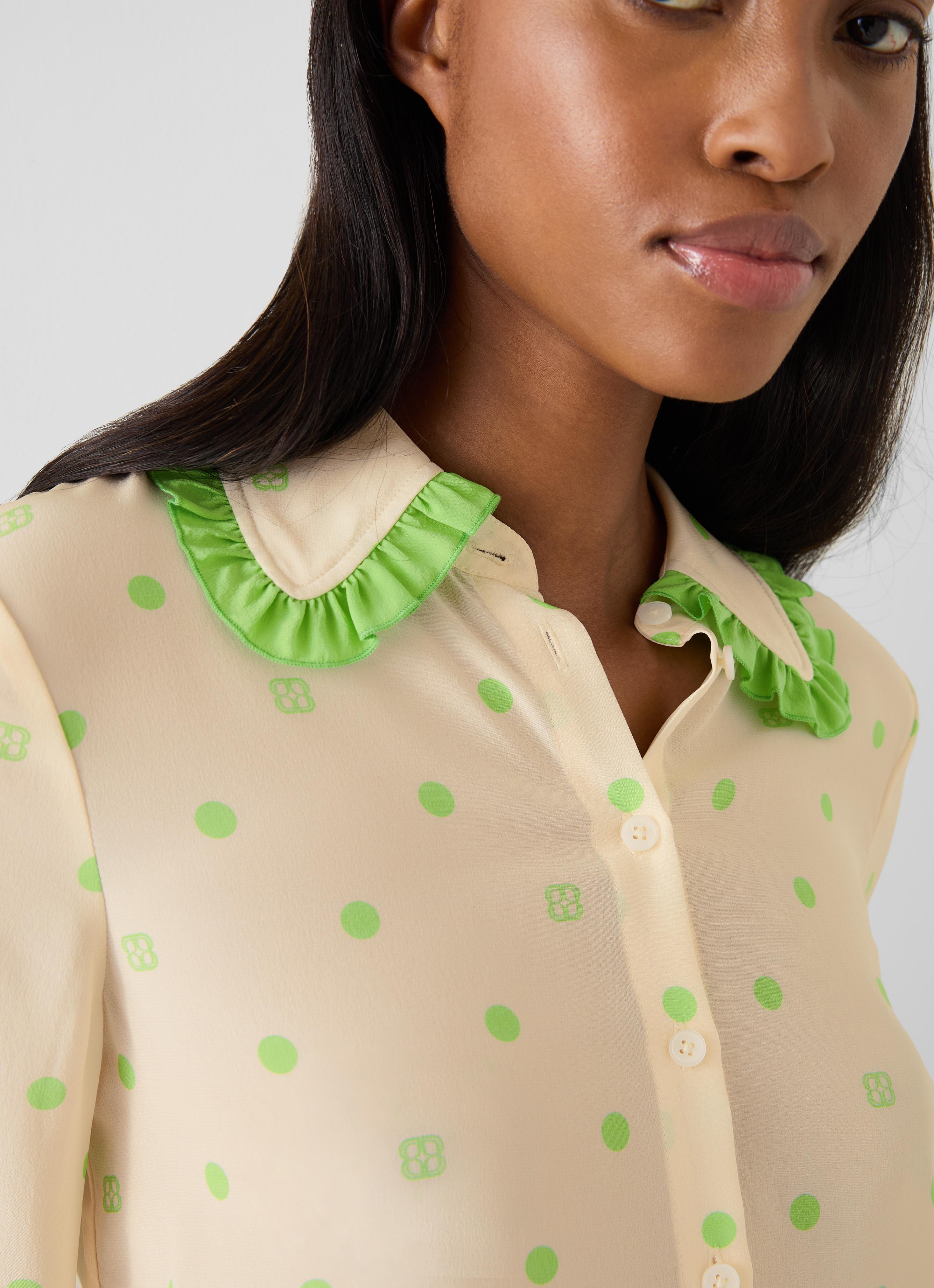 店舗購入 theredthread button frill blouse THEREDTHREAD / ザレッドスレッド】button frill blouse