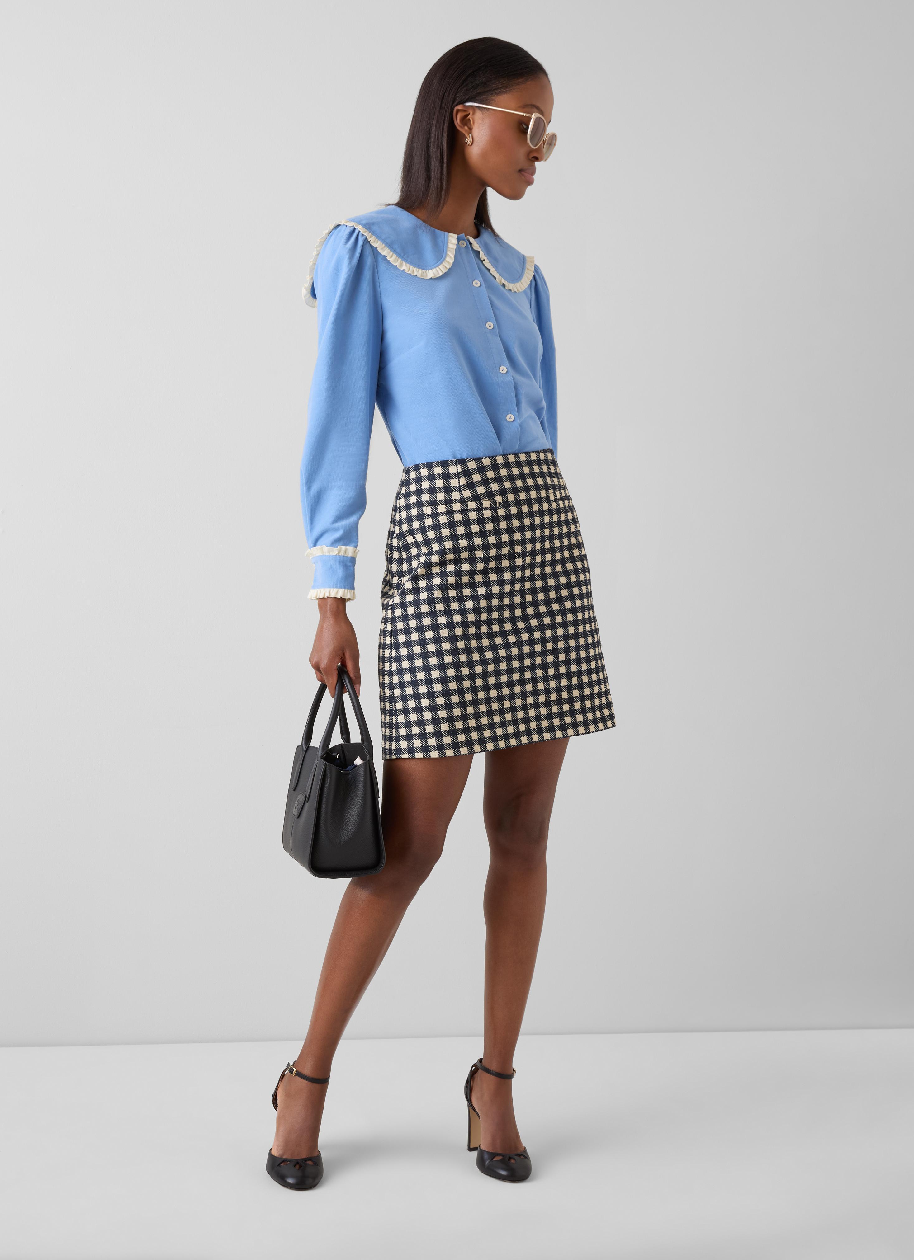 Vera Blue Colourblock Cotton Blouse