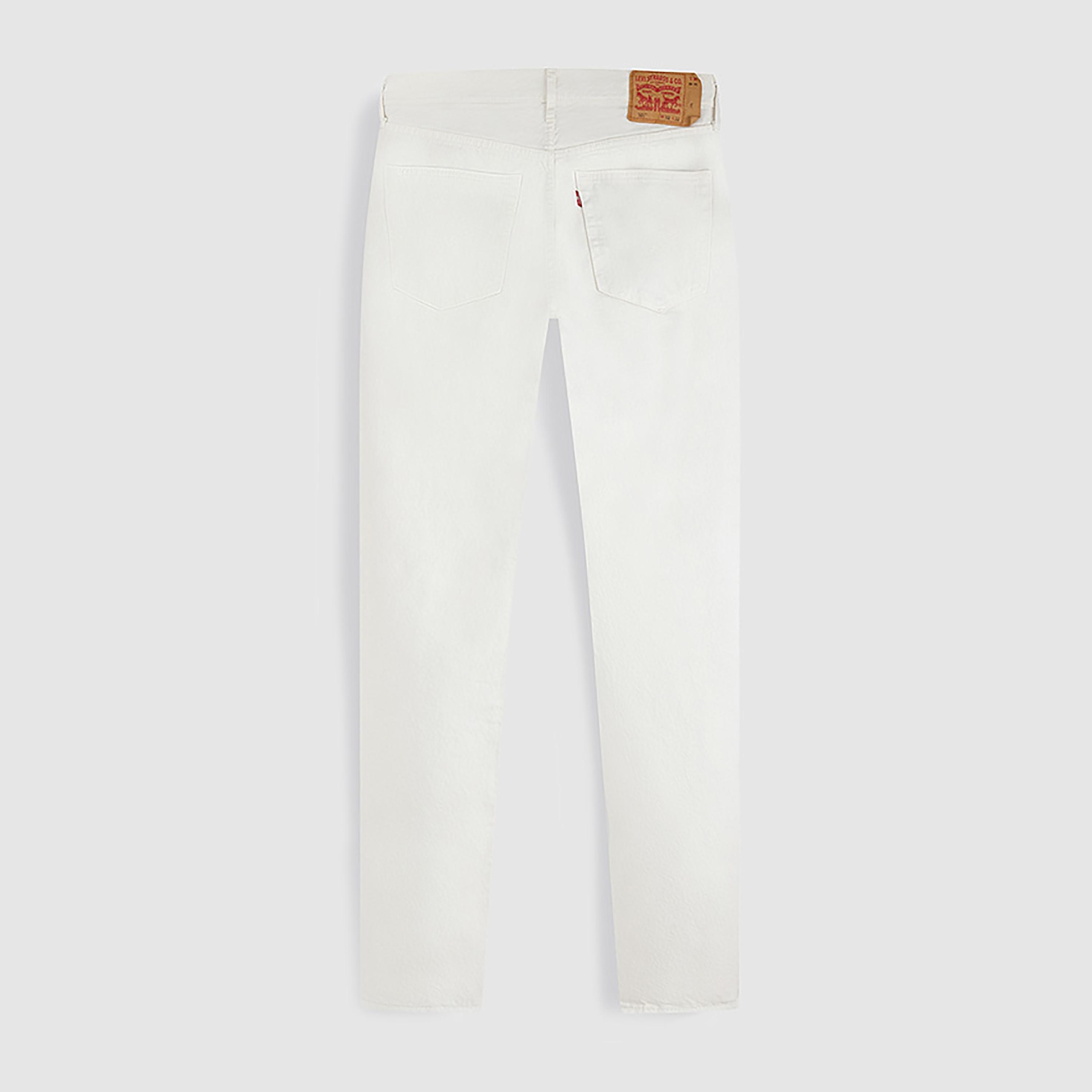 بنطال جينز من ليفايز 501 بلون ابیض ذو قصة مستقيمة وجيب متوسط الارتفاع-men-clothing-bottoms-jeans-image-2