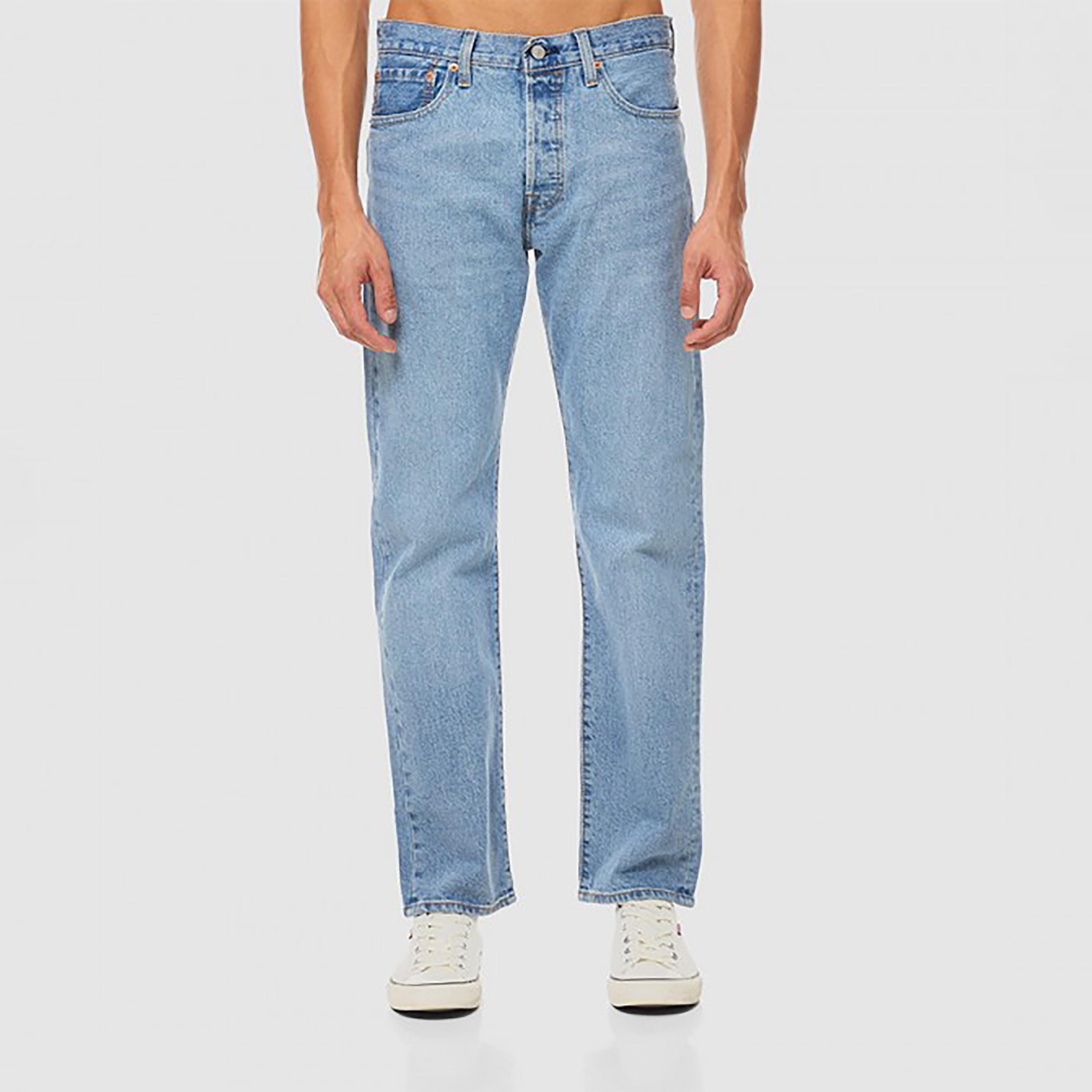 Levi's 501 Blue Straight Fit Mid-Rise Pocket Detail Jeans-men-clothing-bottoms-jeans-image-1