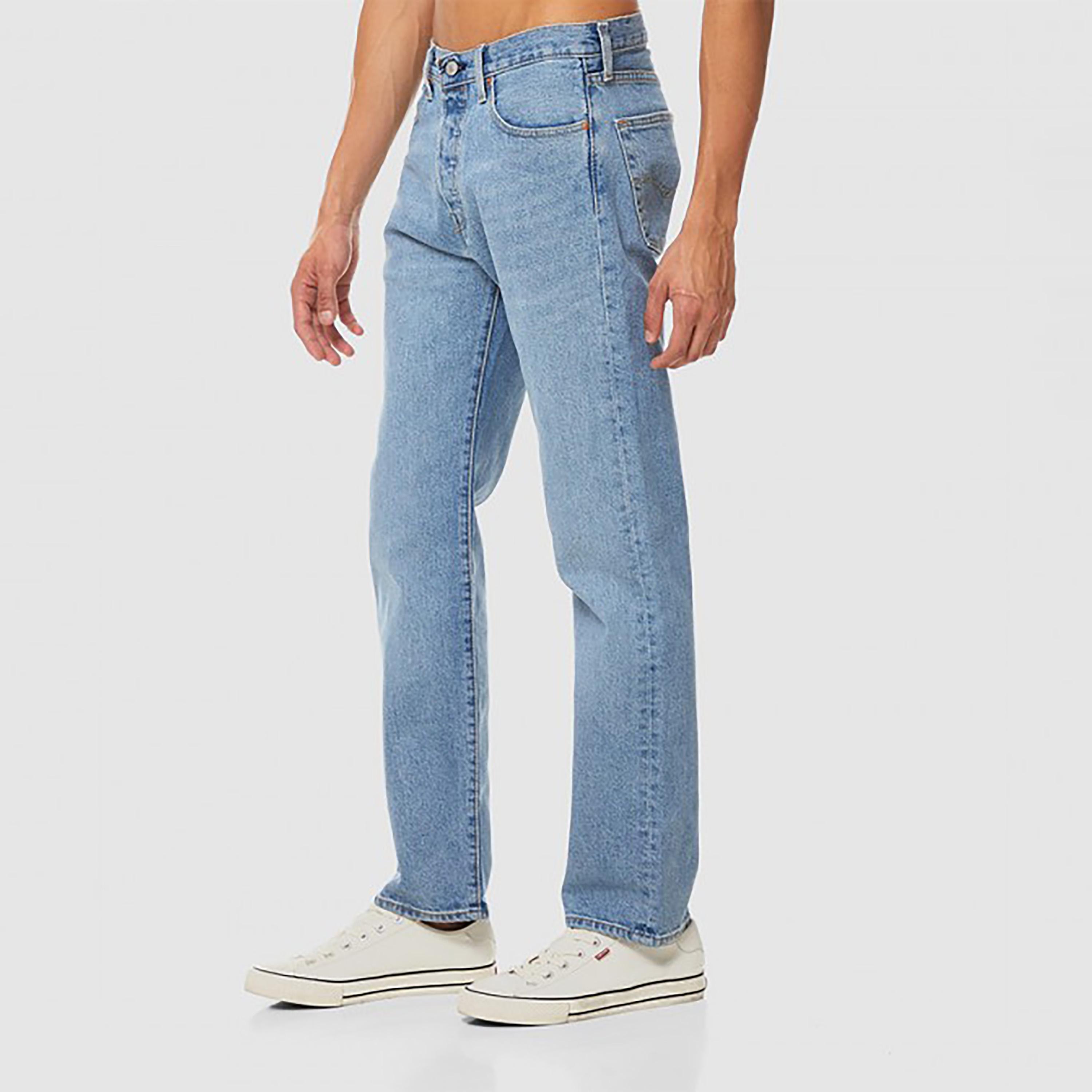 Levi's 501 Blue Straight Fit Mid-Rise Pocket Detail Jeans-men-clothing-bottoms-jeans-image-2