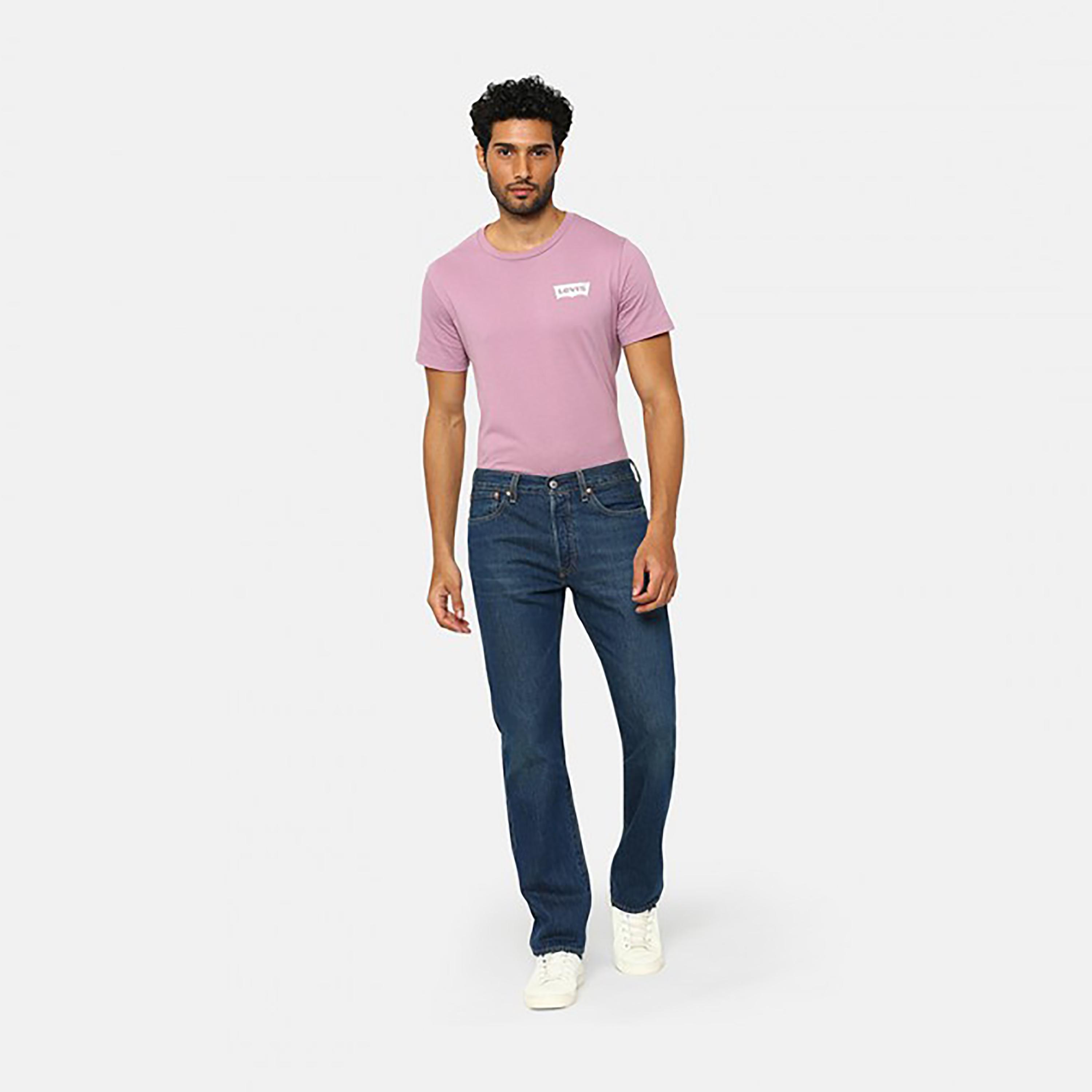 Levi's 501 Blue Straight Fit Mid-Rise Pocket Detail Jeans-men-clothing-bottoms-jeans-image-4