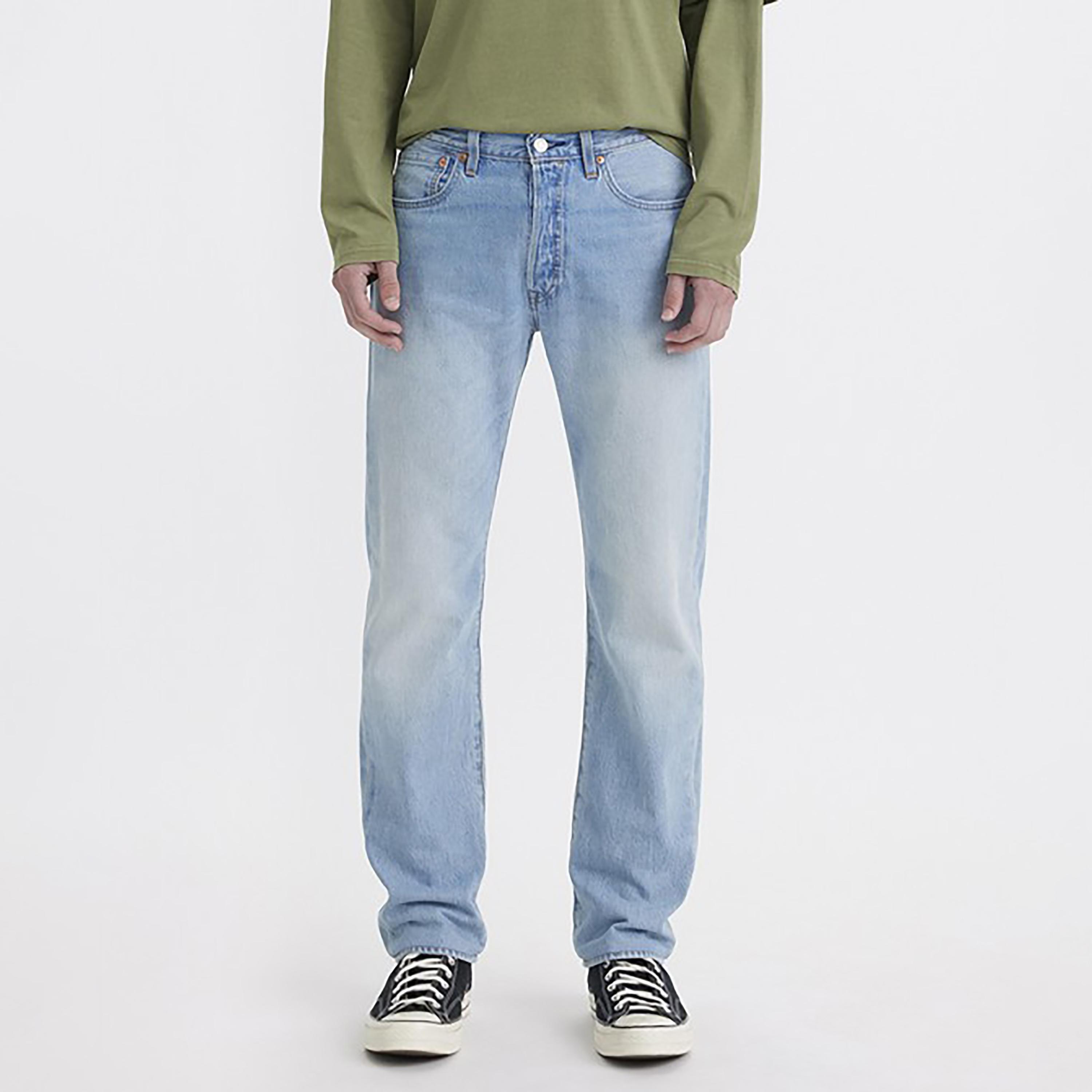 Levi's 501 Blue Straight Fit Mid-Rise Pocket Detail Jeans-men-clothing-bottoms-jeans-image-1