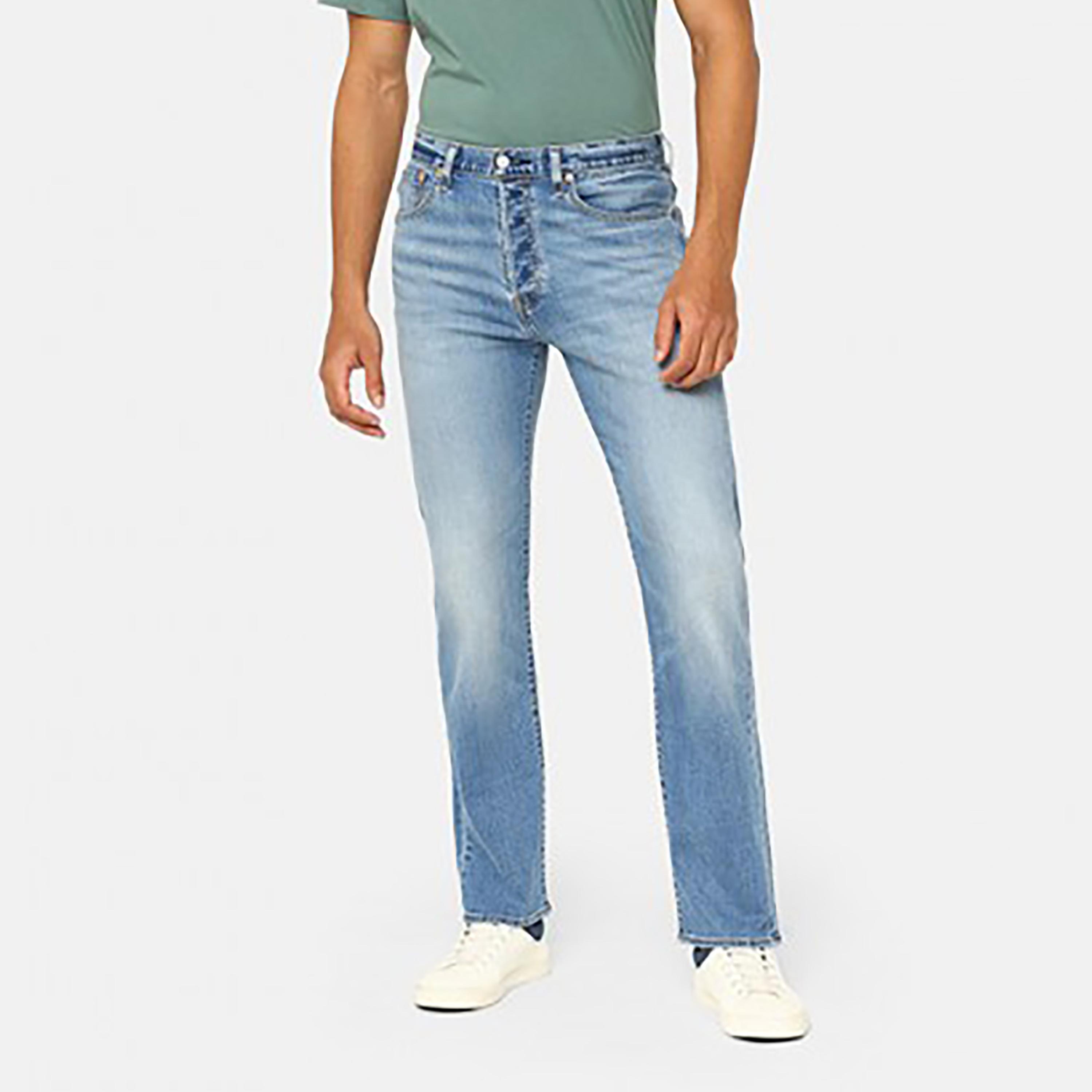 Levi's 501 Blue Straight Fit Mid-Rise Pocket Detail Jeans-men-clothing-bottoms-jeans-image-2