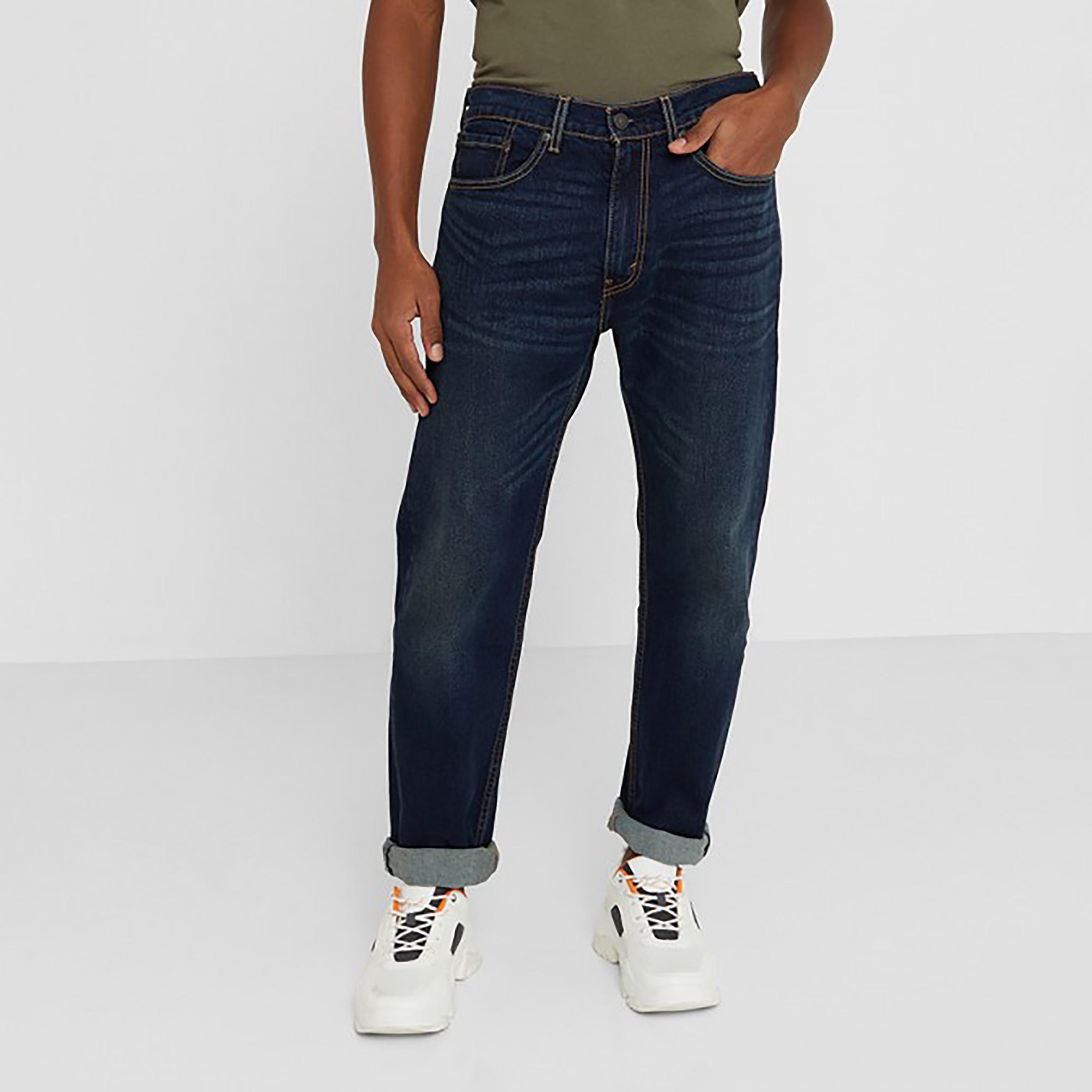 بنطال جينز من ليفايز 505 بمتوسط الارتفاع مع ريجولر فت بلون ازرق-men-clothing-bottoms-jeans-image-1