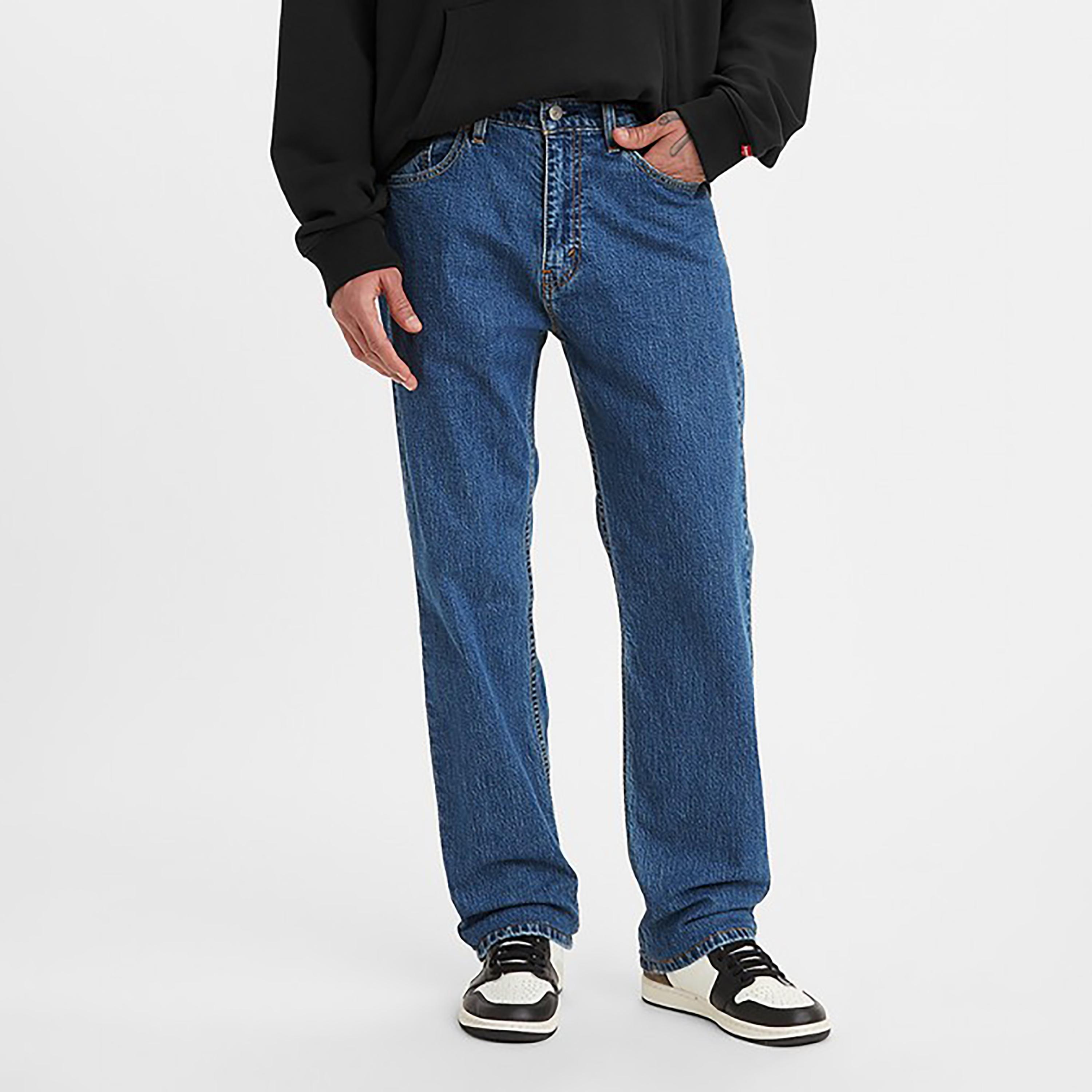 Levi's 505 Blue Straight Fit Mid-Rise Pocket Detail Jeans-men-clothing-bottoms-jeans-image-1