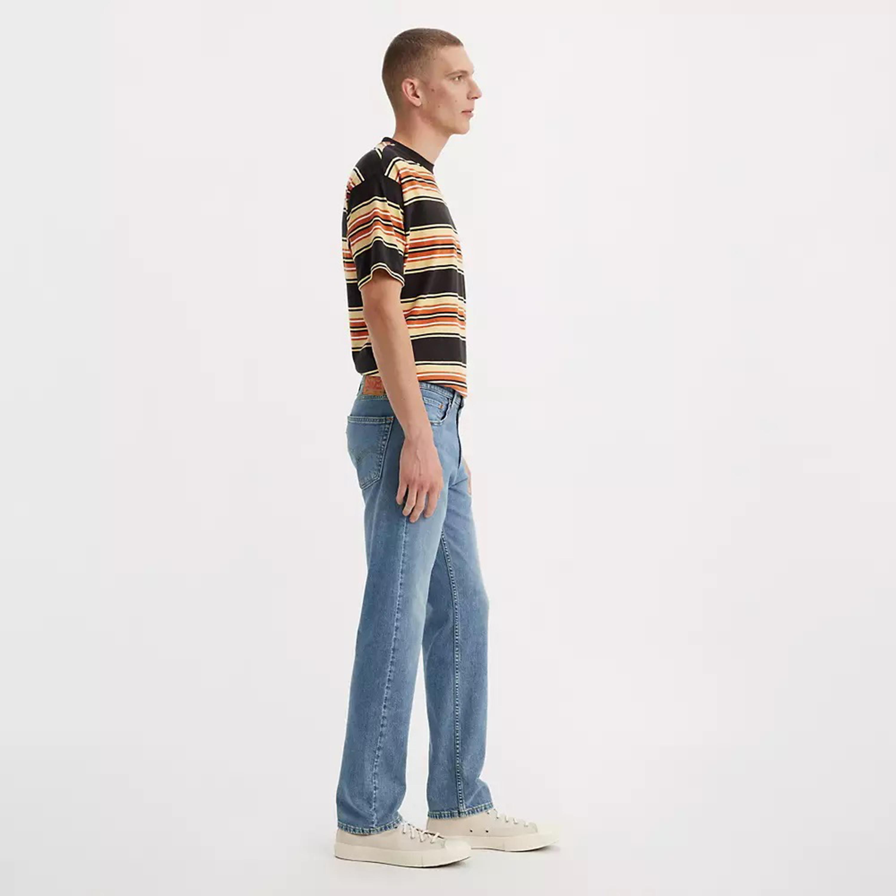 ليفايز- بنطال جينز للرجال 505  قصة عادية خصر متوسط الارتفاع لون ازرق-men-clothing-bottoms-jeans-image-2