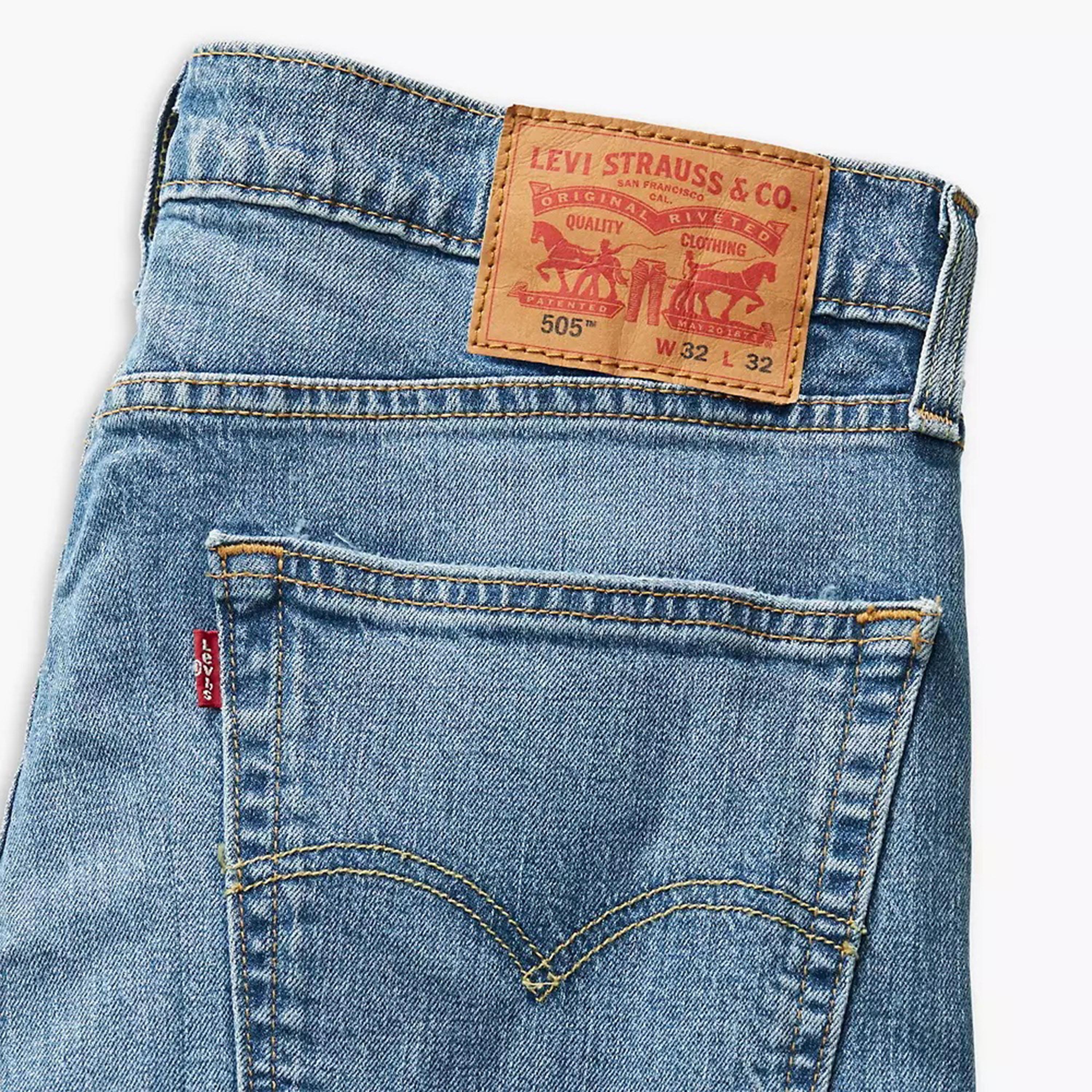 ليفايز- بنطال جينز للرجال 505  قصة عادية خصر متوسط الارتفاع لون ازرق-men-clothing-bottoms-jeans-image-5