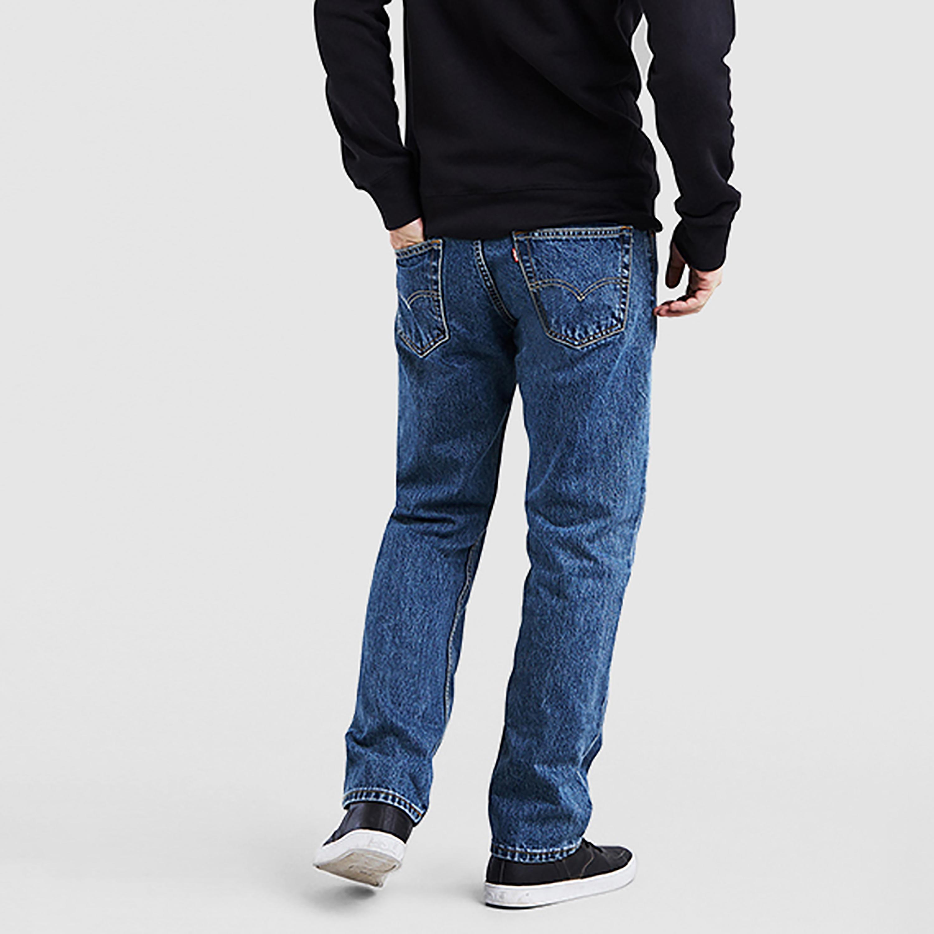 Levi's 505 Blue Straight Fit Mid-Rise Pocket Detail Jeans-men-clothing-bottoms-jeans-image-3