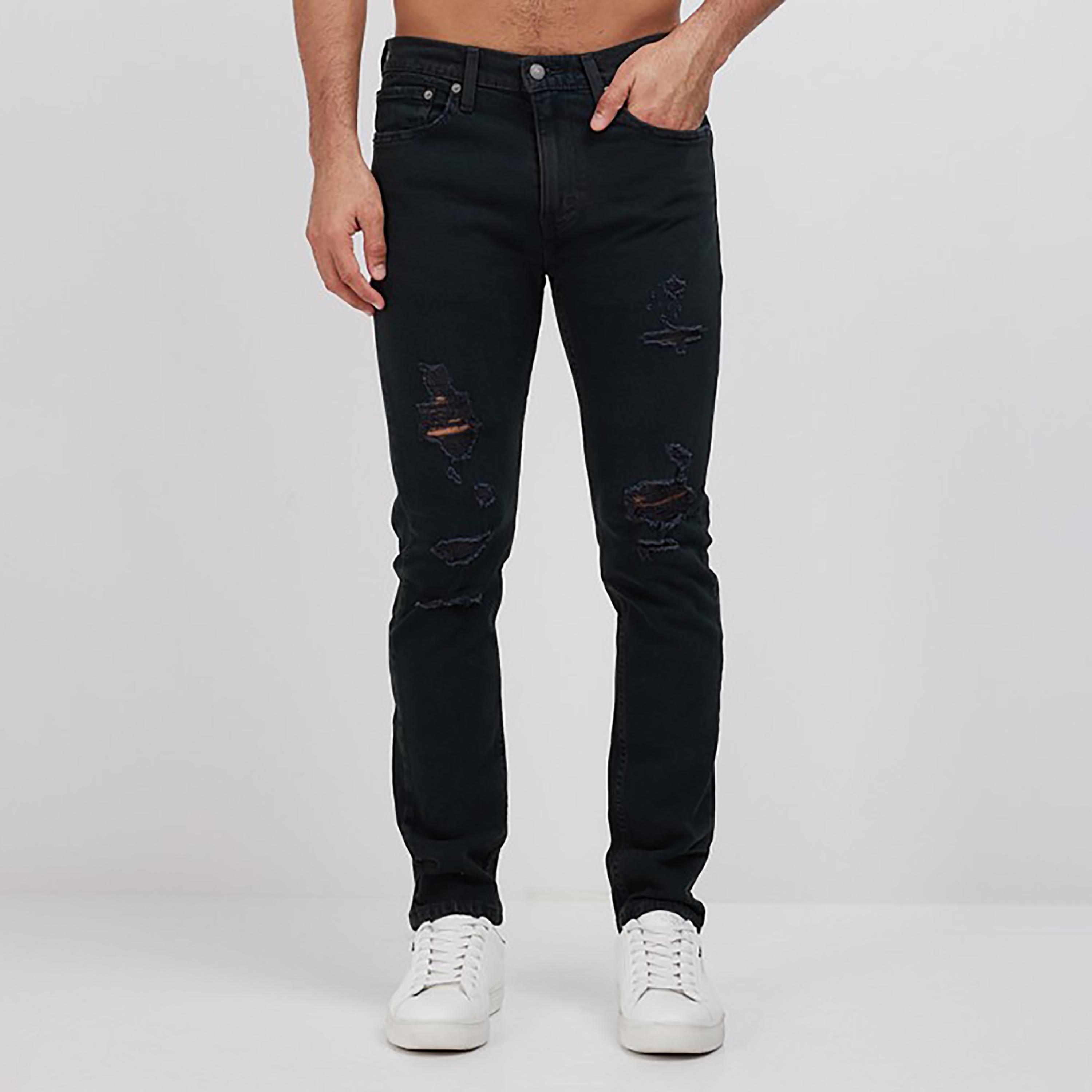 بنطال جينز ممزق من ليفايز بمتوسط الارتفاع مع ستريت فت بلون رمادي-men-clothing-bottoms-jeans-image-1