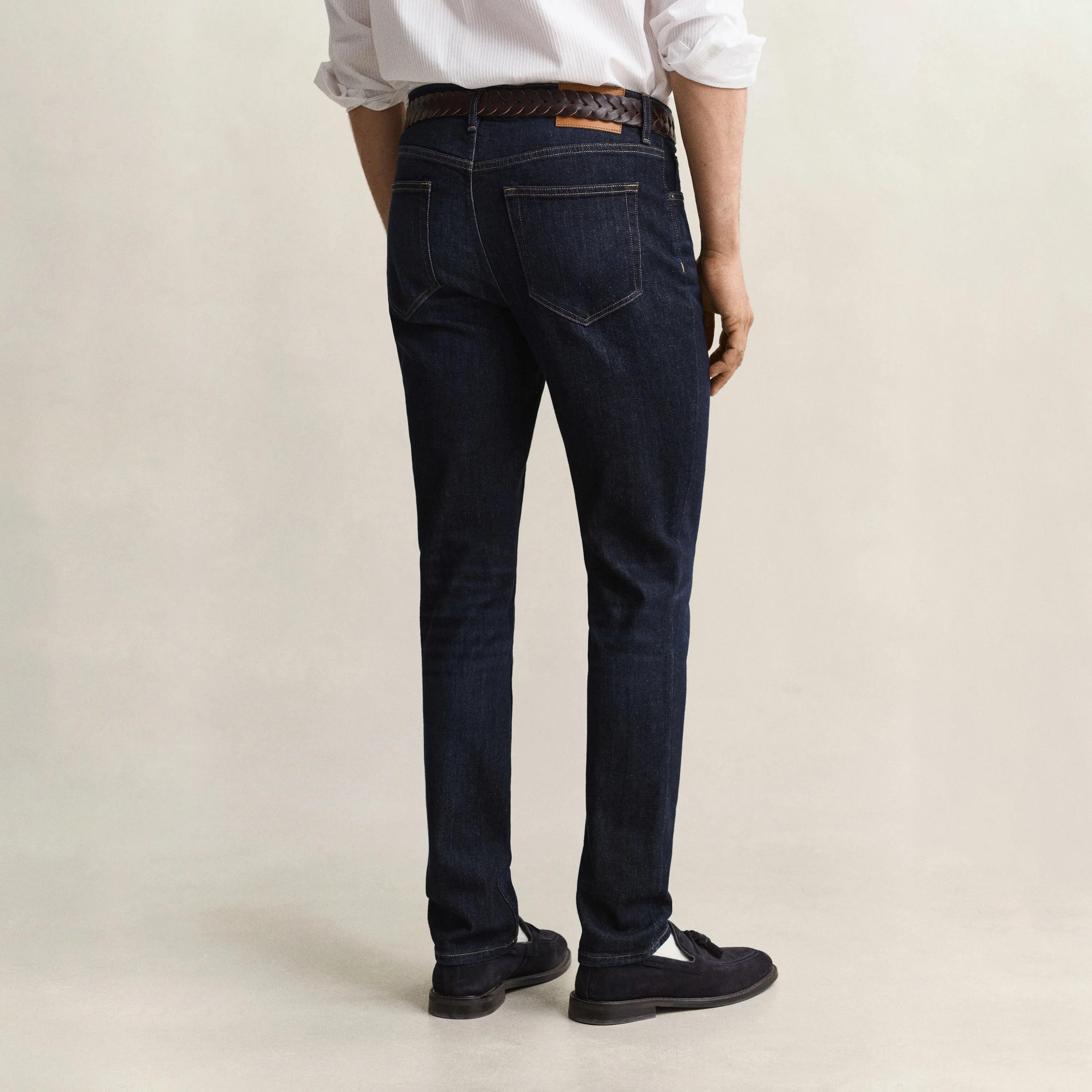 Gant Slim Fit Dark Washed Mid-Rise Men's Jeans-men-clothing-jeans-image-4