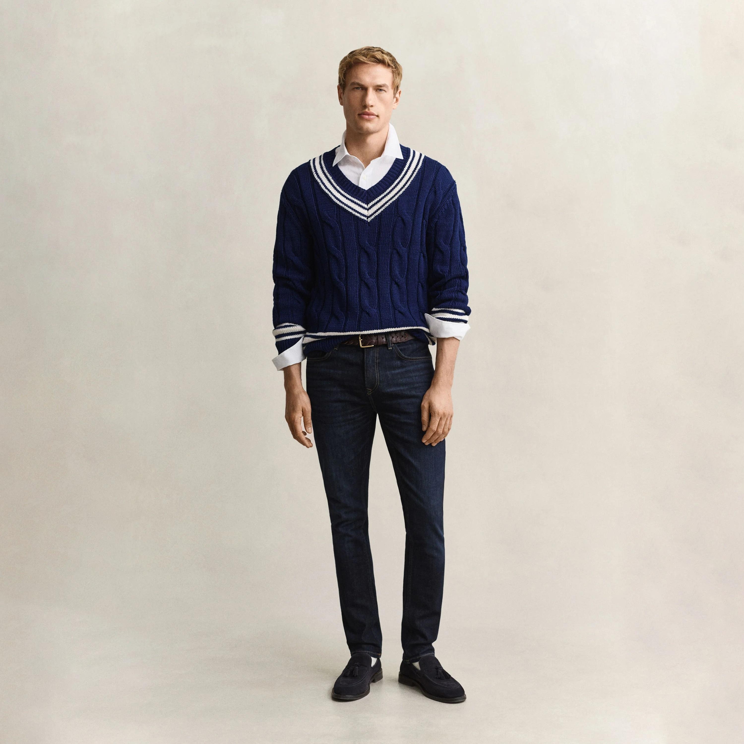 Gant Slim Fit Dark Washed Mid-Rise Men's Jeans-men-clothing-jeans-image-5