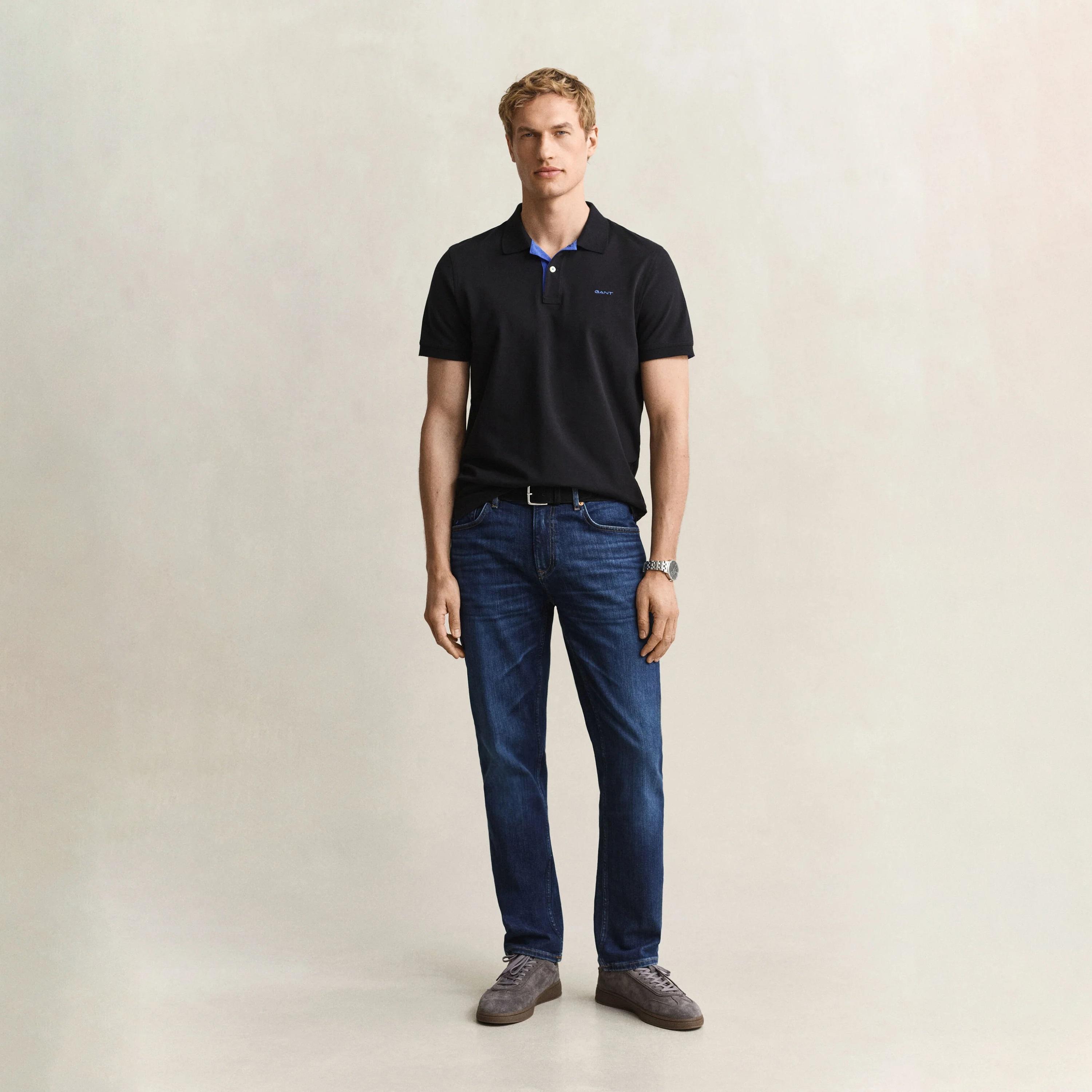 Gant Regular Fit Dark Washed Mid-Rise Men's Jeans-men-clothing-jeans-image-2