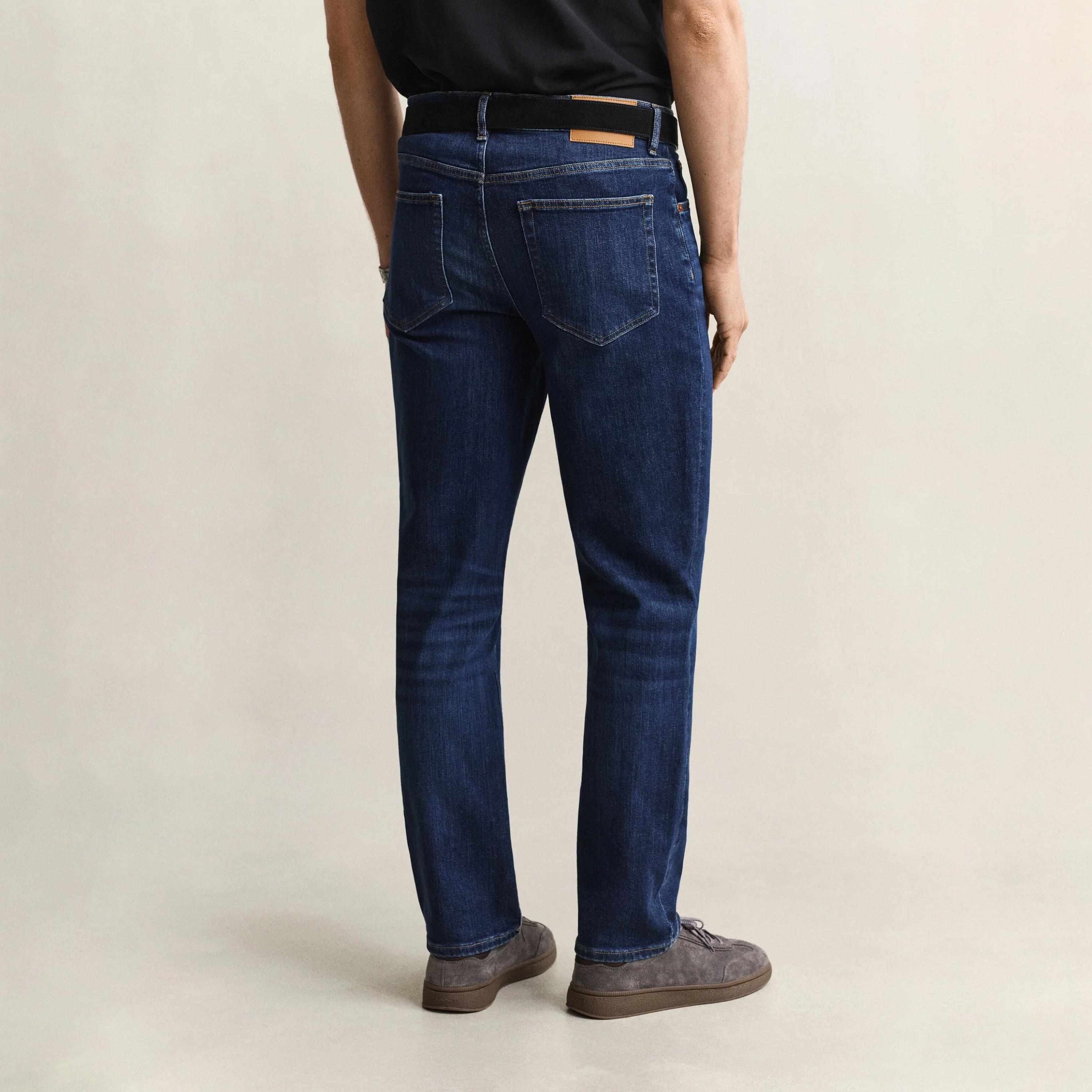 Gant Regular Fit Dark Washed Mid-Rise Men's Jeans-men-clothing-jeans-image-4
