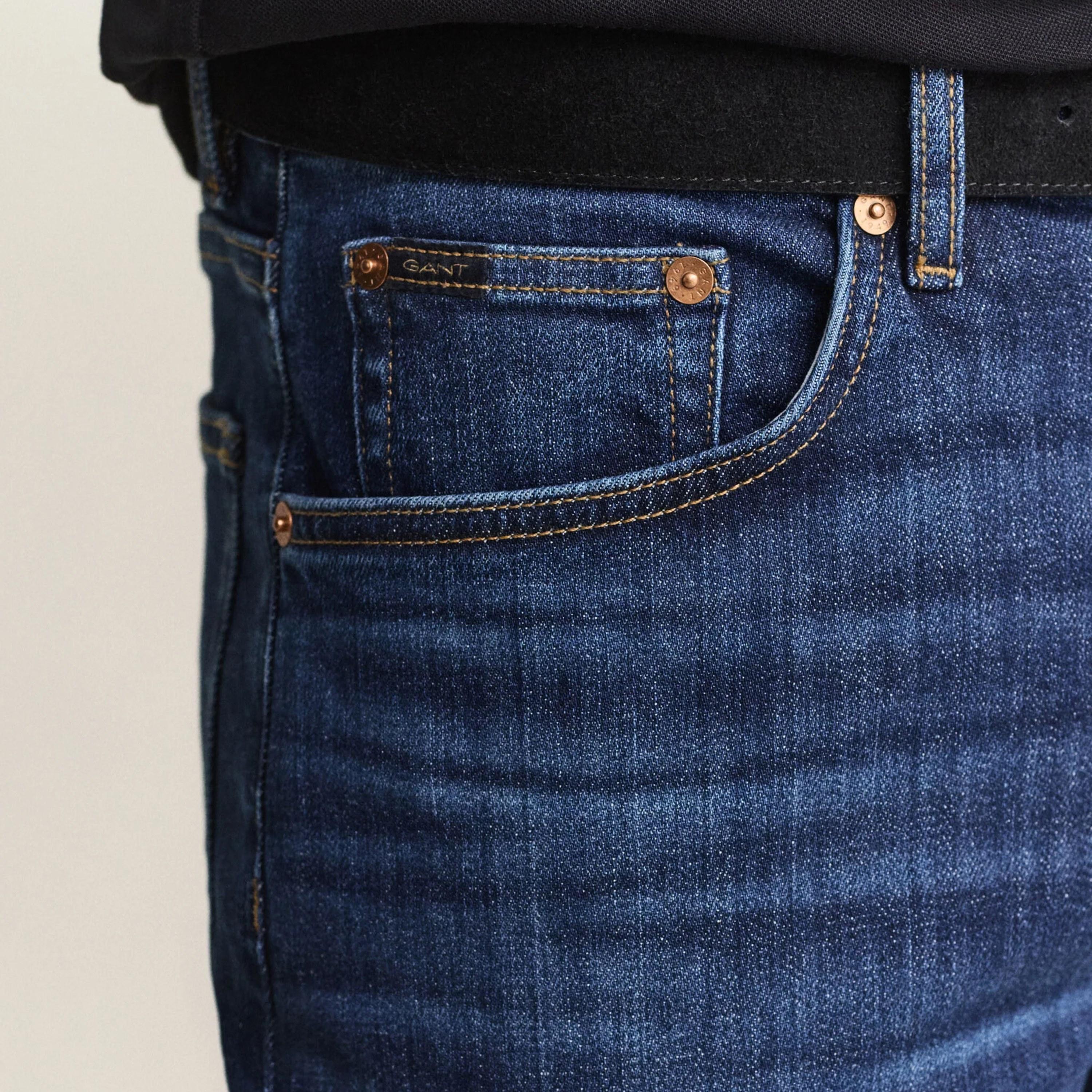 Gant Regular Fit Dark Washed Mid-Rise Men's Jeans-men-clothing-jeans-image-12