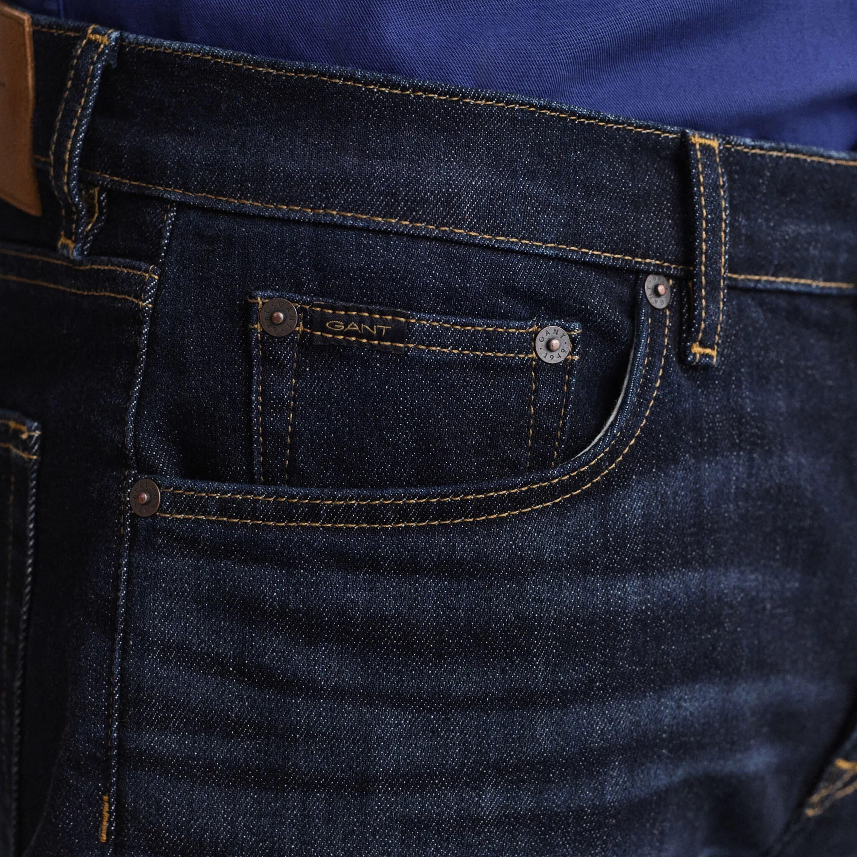 Gant Regular Fit Dark Washed Mid-Rise Men's Jeans-men-clothing-jeans-image-3