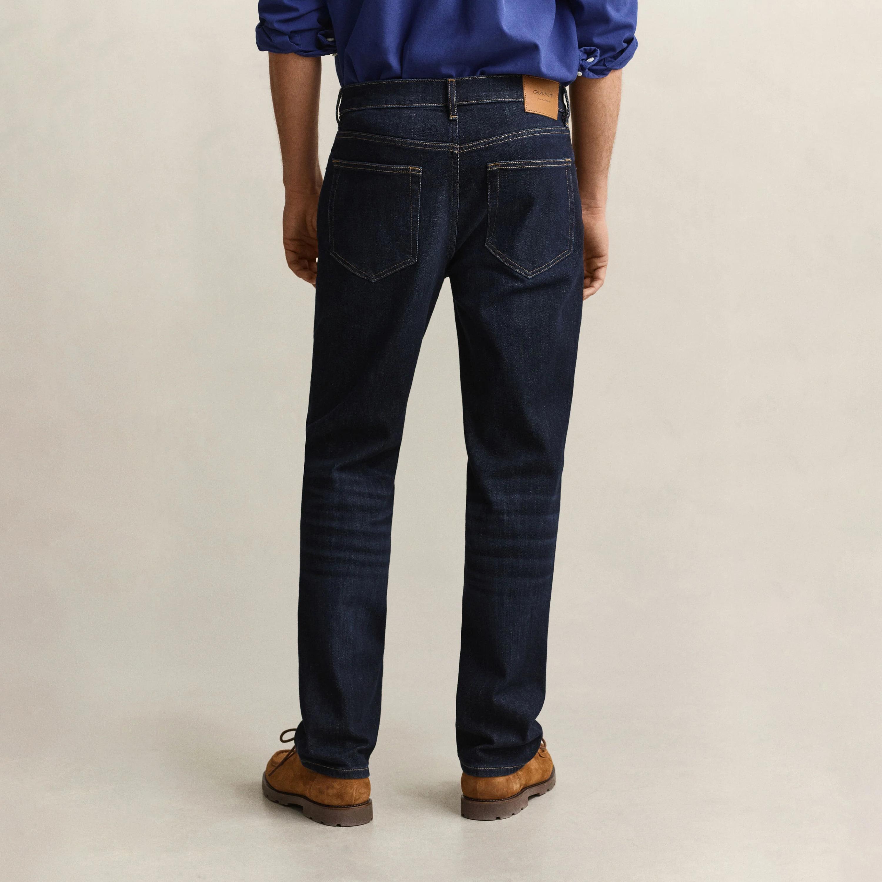 Gant Regular Fit Dark Washed Mid-Rise Men's Jeans-men-clothing-jeans-image-4