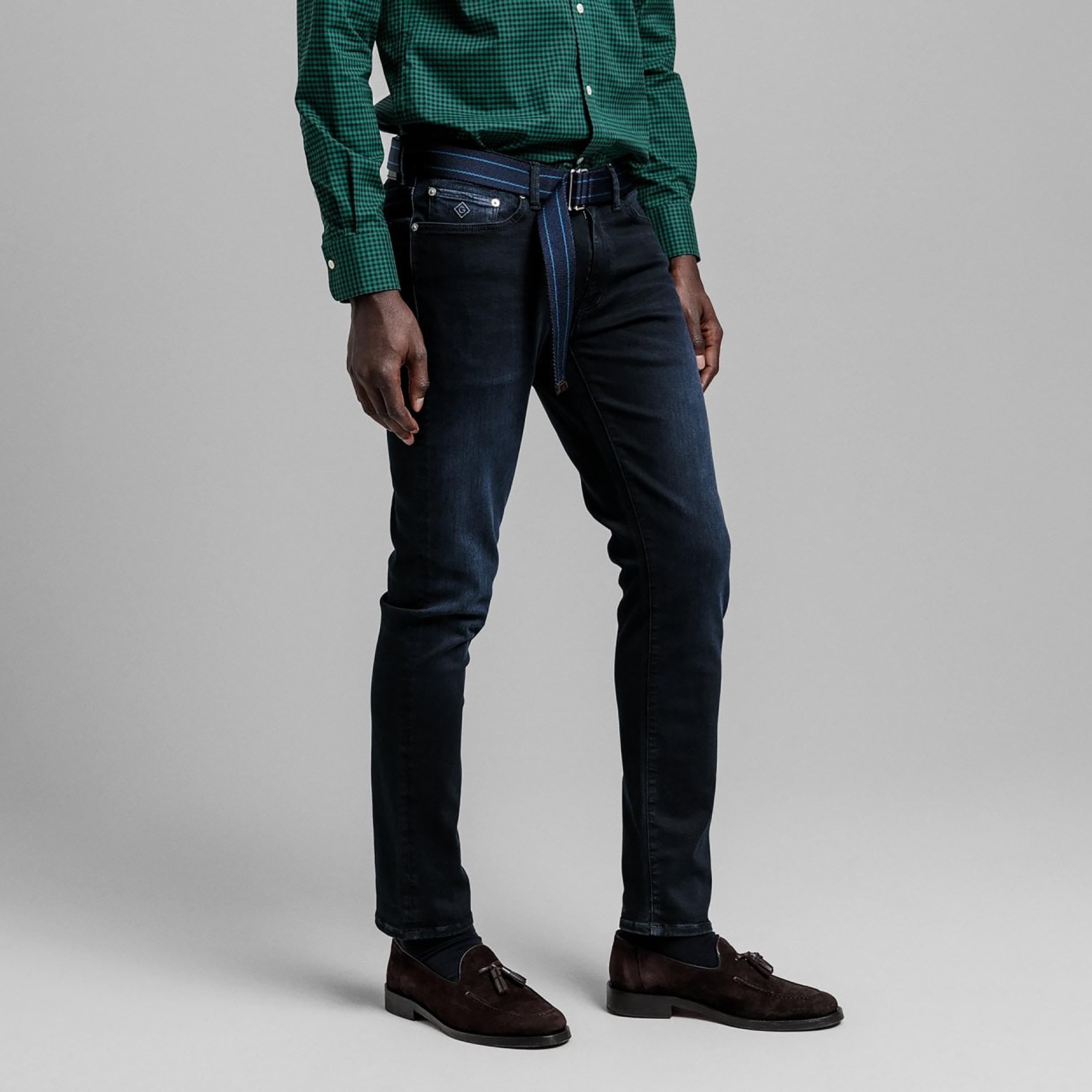 Gant Slim Fit 5 Pockets Mid-Rise Men Jeans-men-clothing-bottoms-jeans-image-1