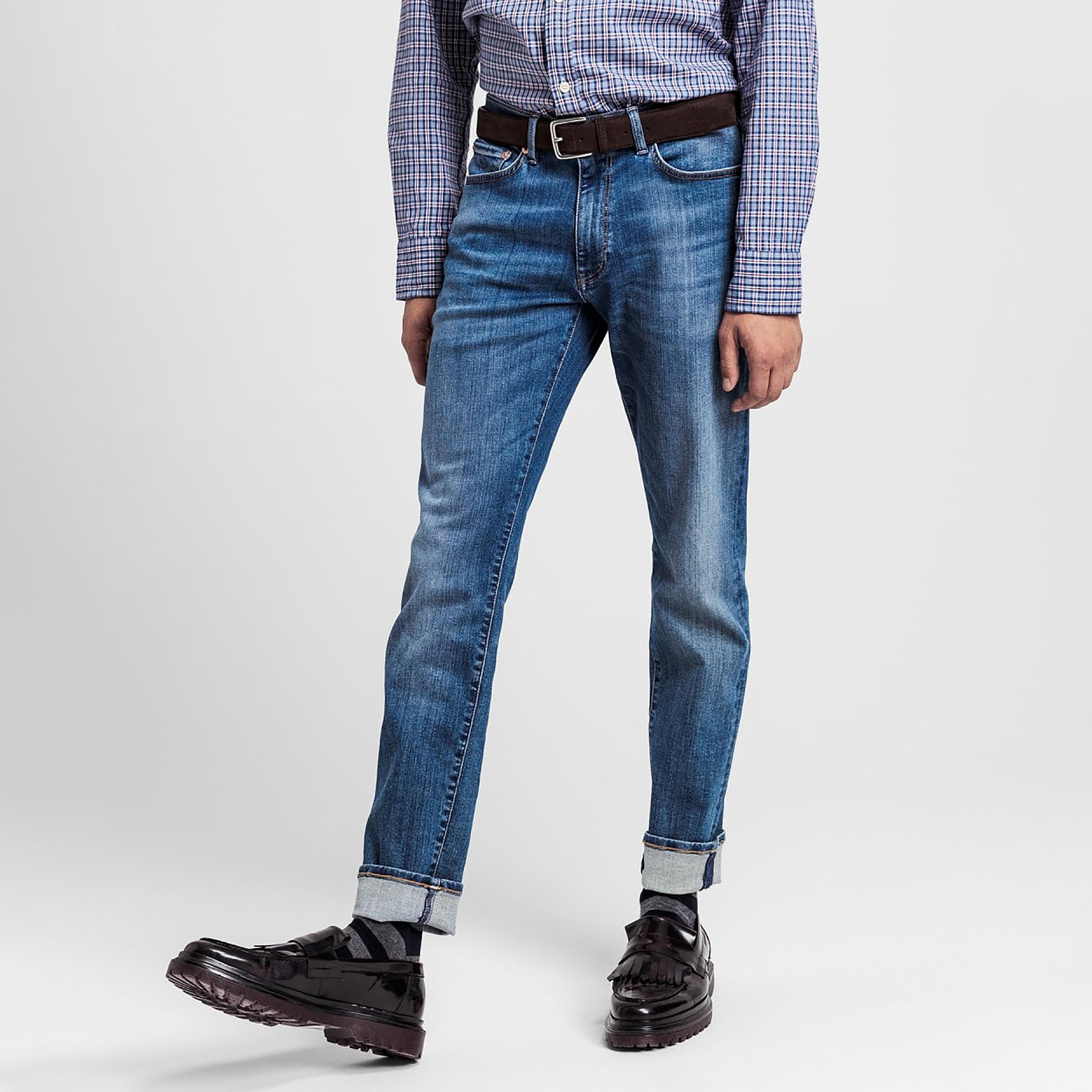 Gant Slim Fit 5 Pockets Mid-Rise Men Jeans Inseam 32-men-clothing-bottoms-jeans-image-1