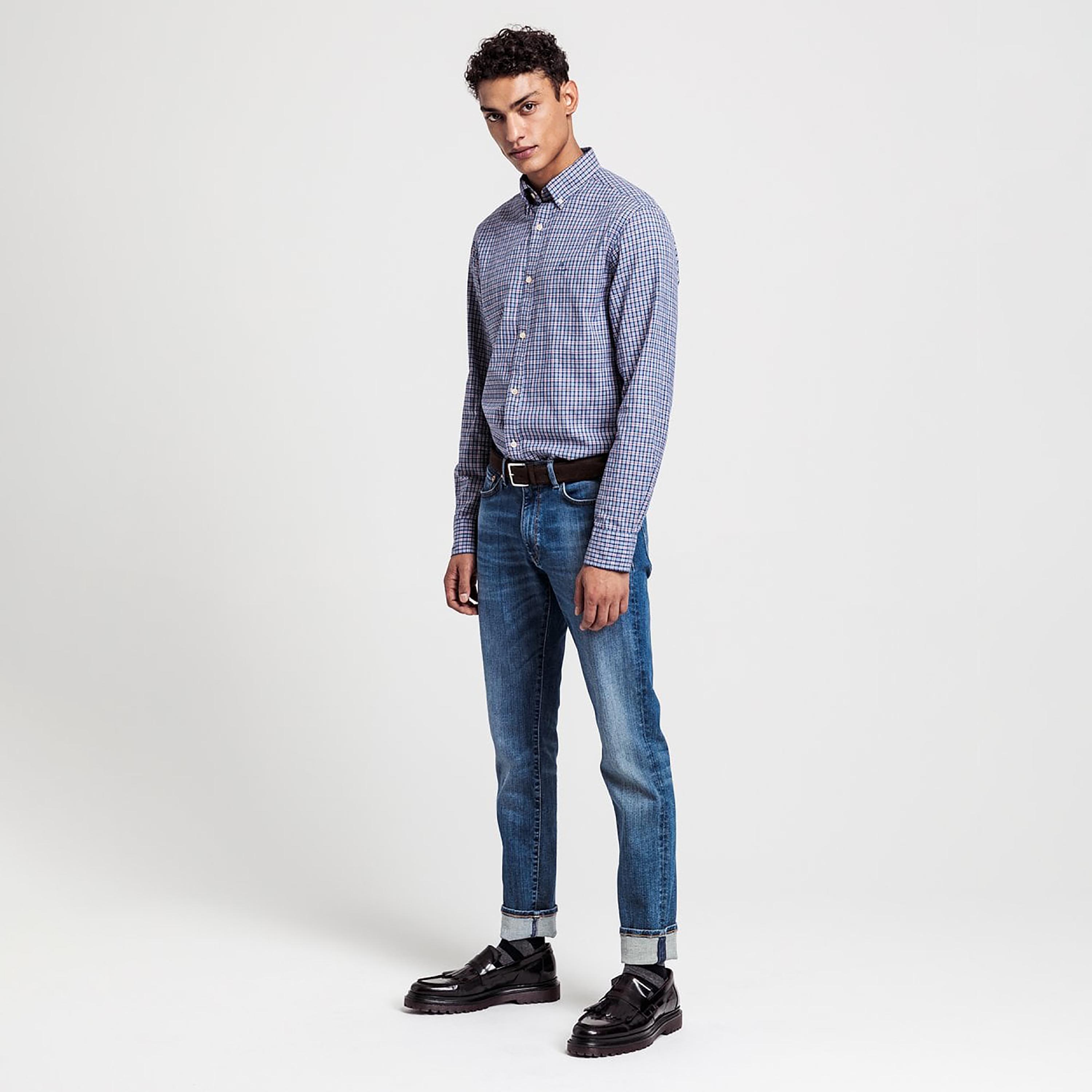 جانت سليم فيت 5 جيوب جينز رجالي متوسط الارتفاع32الدرزة الداخلية-men-clothing-bottoms-jeans-image-2