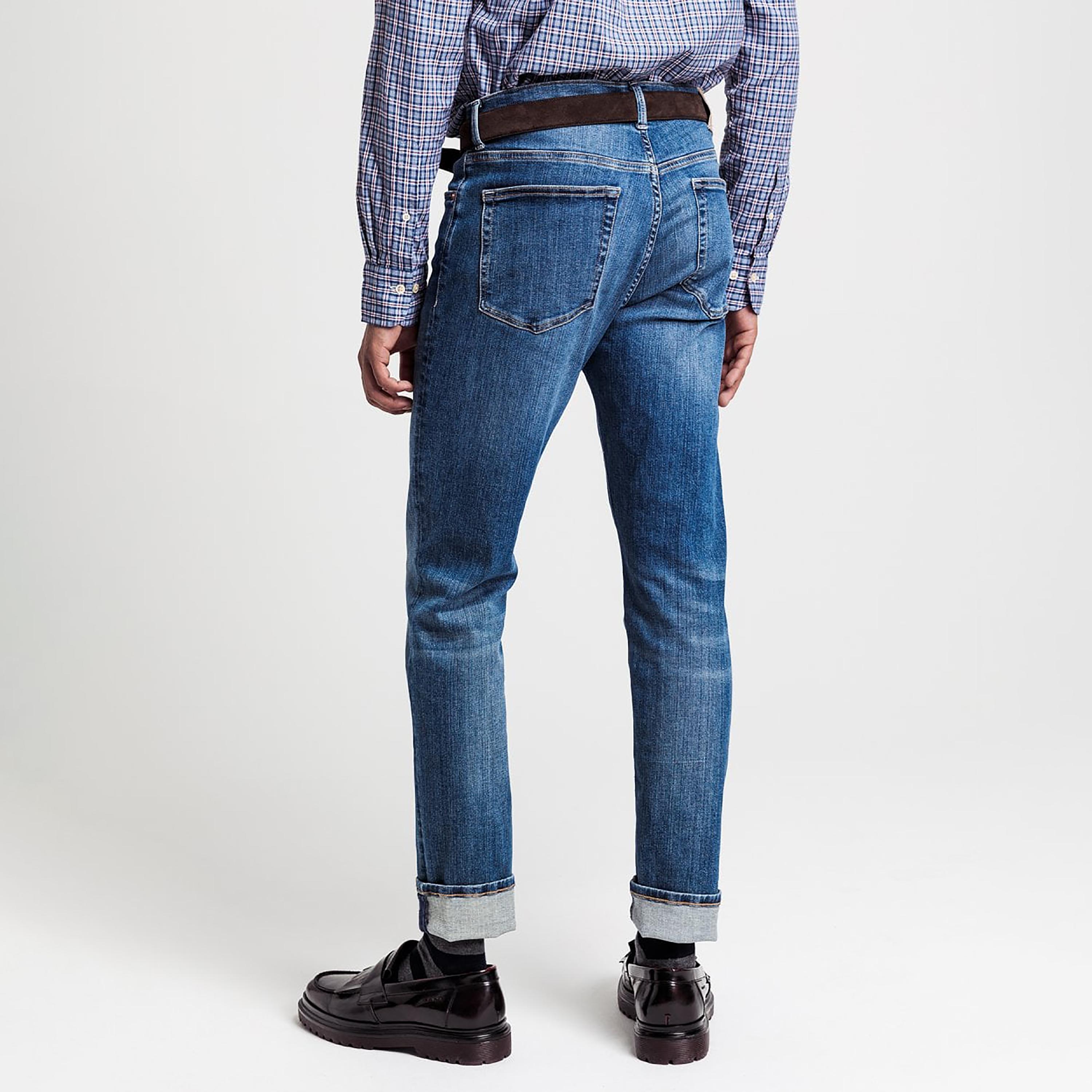 جانت سليم فيت 5 جيوب جينز رجالي متوسط الارتفاع32الدرزة الداخلية-men-clothing-bottoms-jeans-image-3