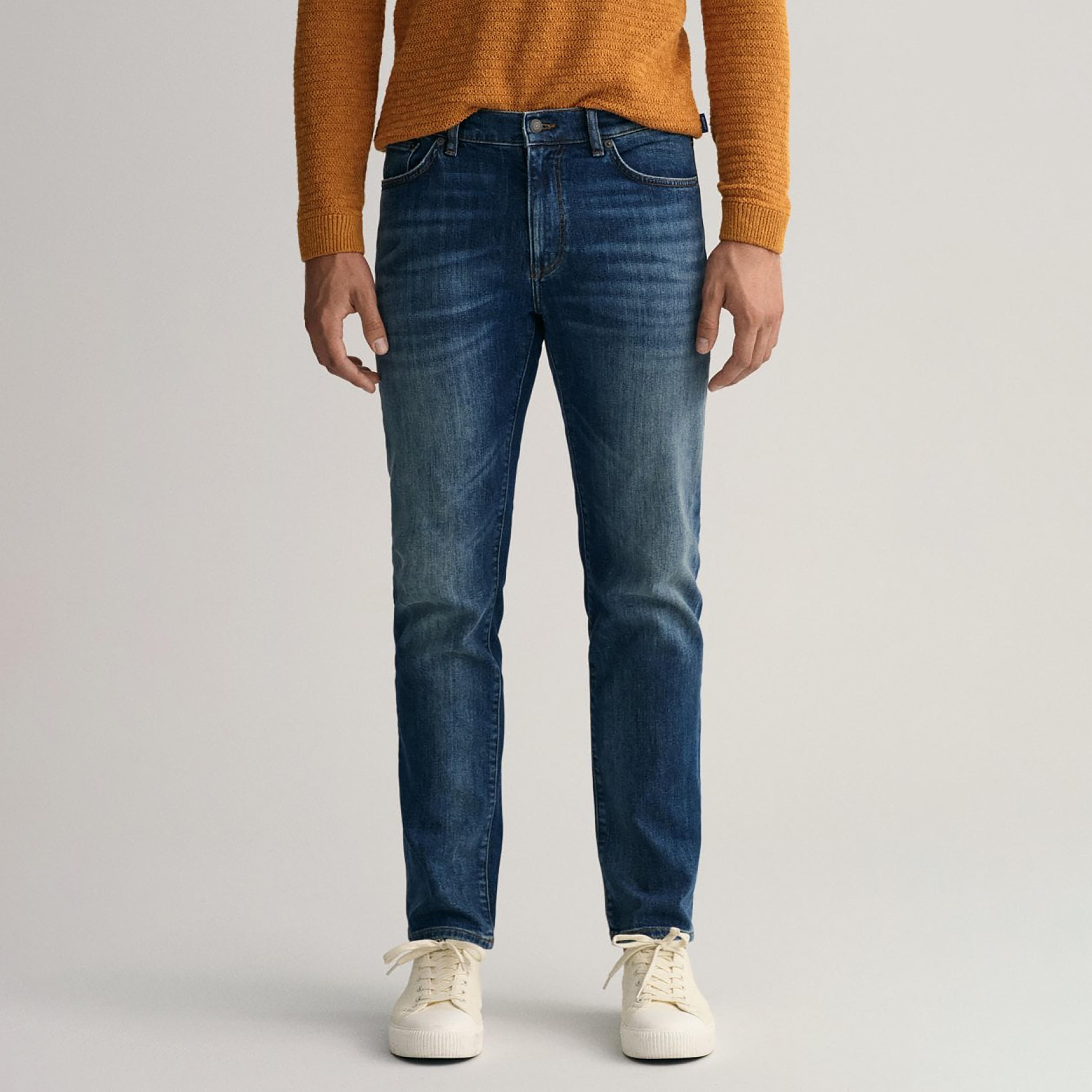 Gant Straight Fit Mid-Rise Jeans with 5 Pockets-men-clothing-bottoms-jeans-image-1