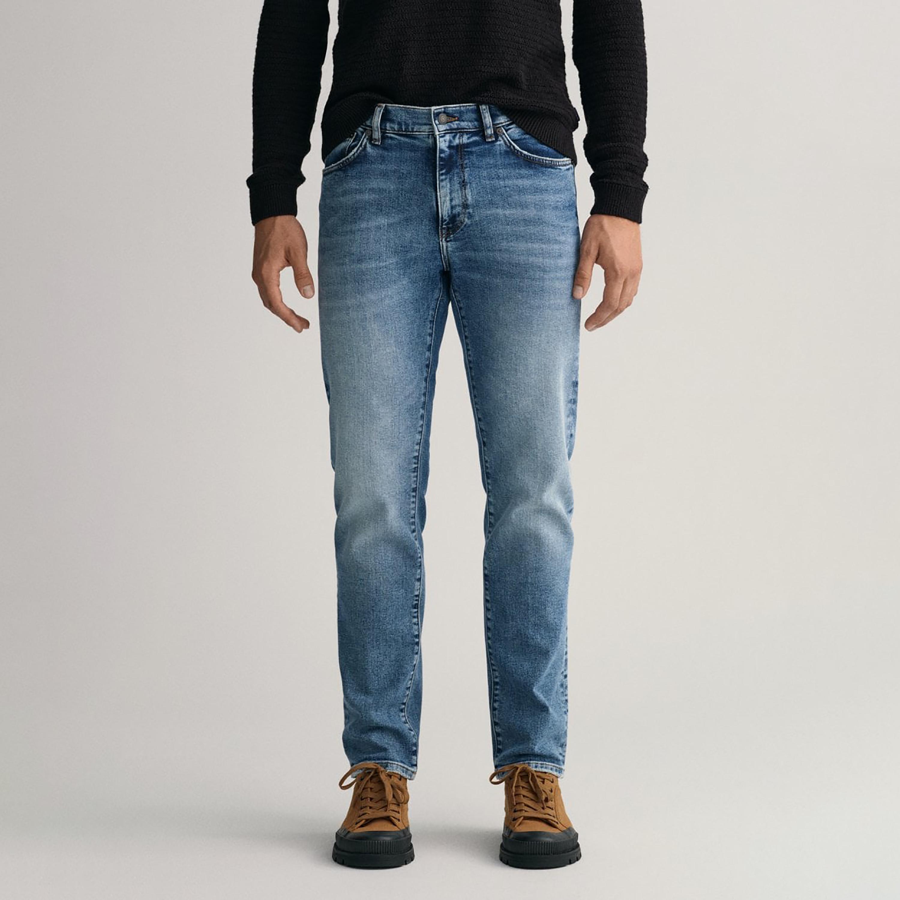 Gant Straight Fit Mid-Rise Jeans with 5 Pockets-men-clothing-bottoms-jeans-image-1