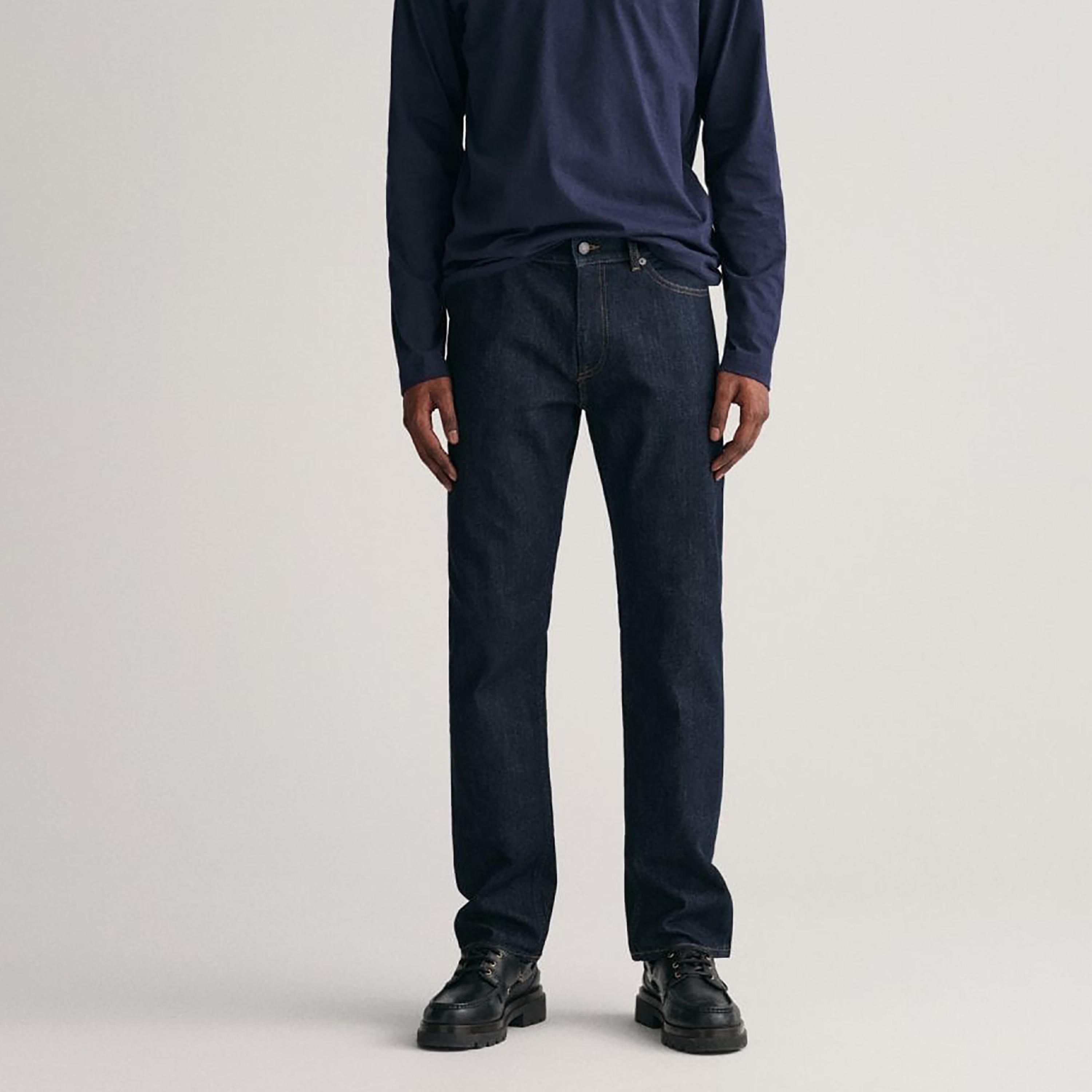 جينز جانت مستقيم صالح متوسط الارتفاع مع 5 جيوب-men-clothing-bottoms-jeans-image-1
