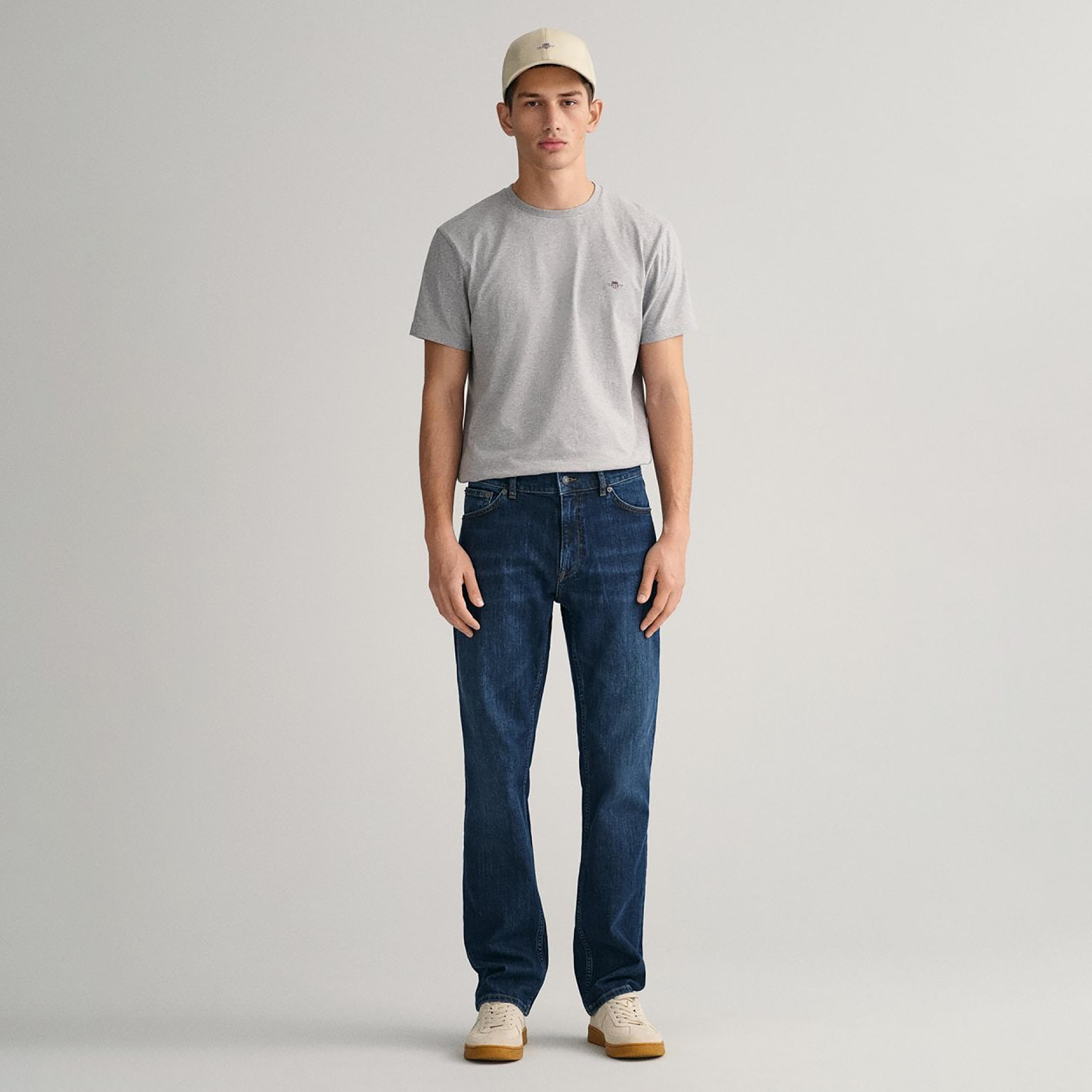 جينز جانت مستقيم صالح متوسط الارتفاع مع 5 جيوب-men-clothing-bottoms-jeans-image-2