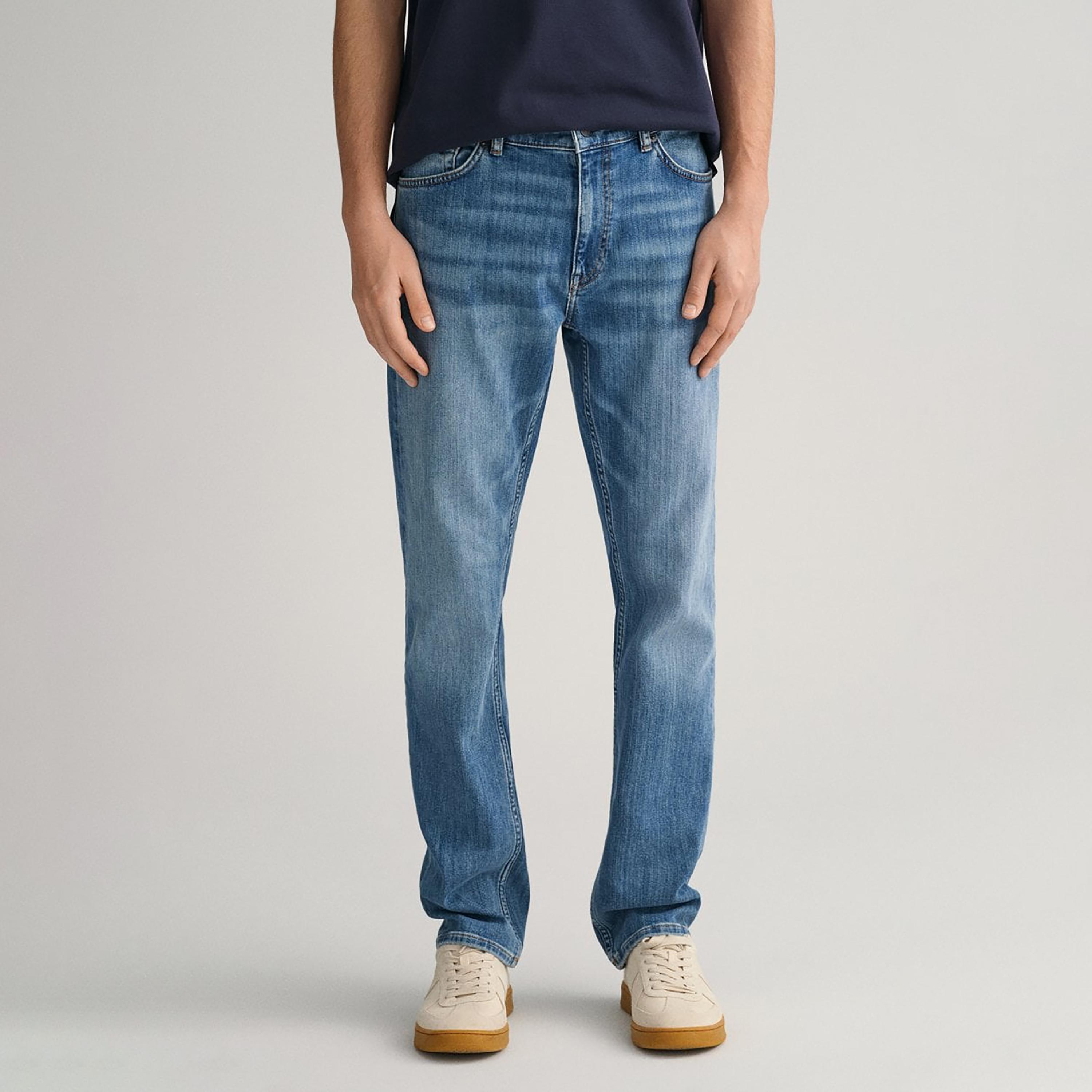 Gant Straight Fit Mid-Rise Jeans with 5 Pockets-men-clothing-bottoms-jeans-image-1