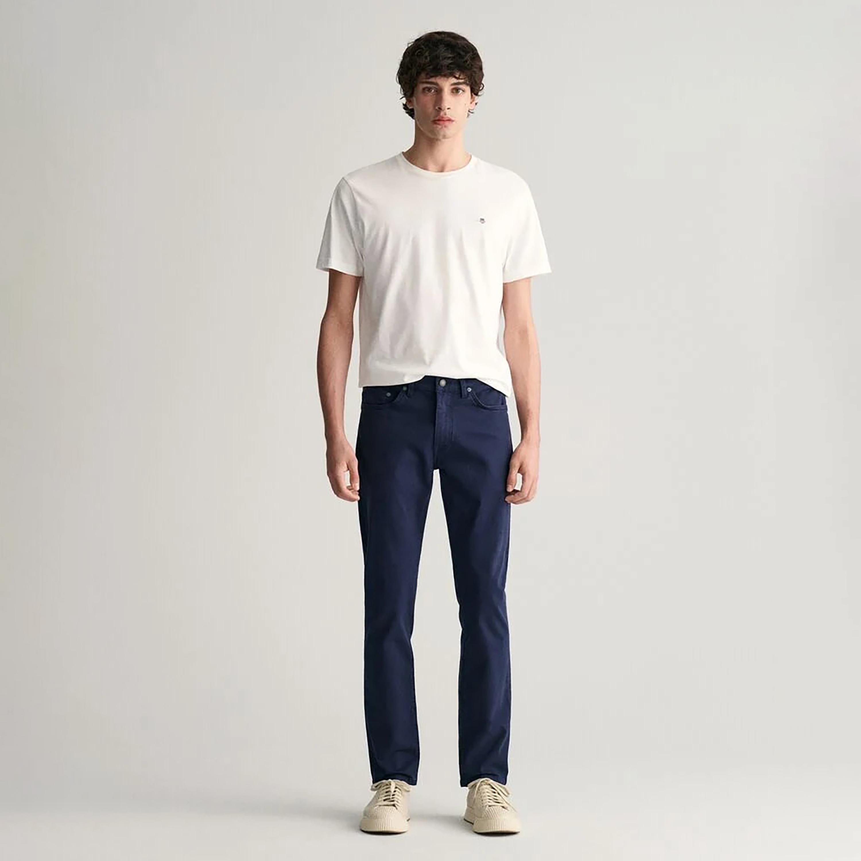 Gant Slim Fit Plain Mid-Rise Men's Jeans-men-clothing-jeans-image-2