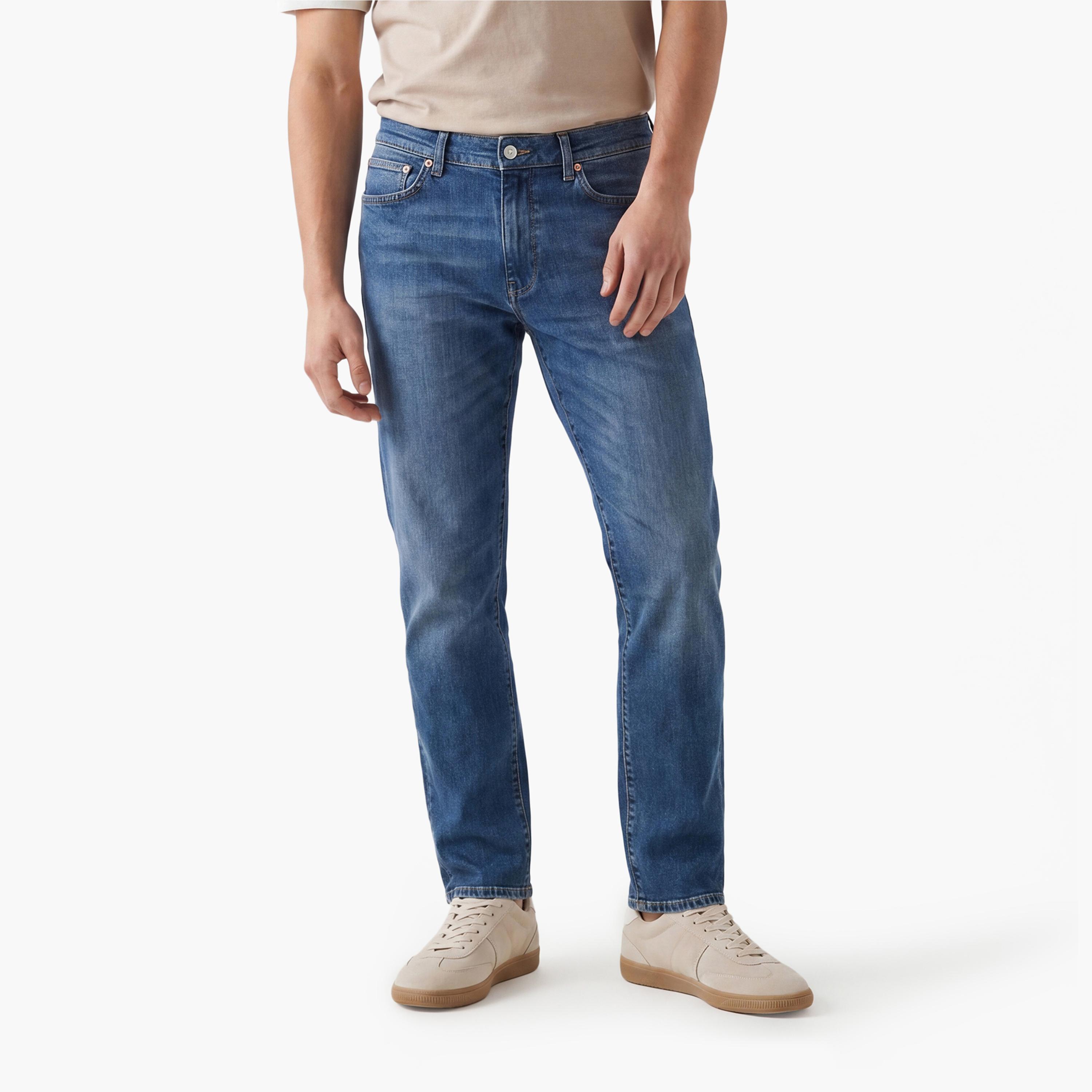 جينز جانت سليم صالح متوسط الارتفاع مع 5 جيوب32الدرزة الداخلية-men-clothing-bottoms-jeans-image-1