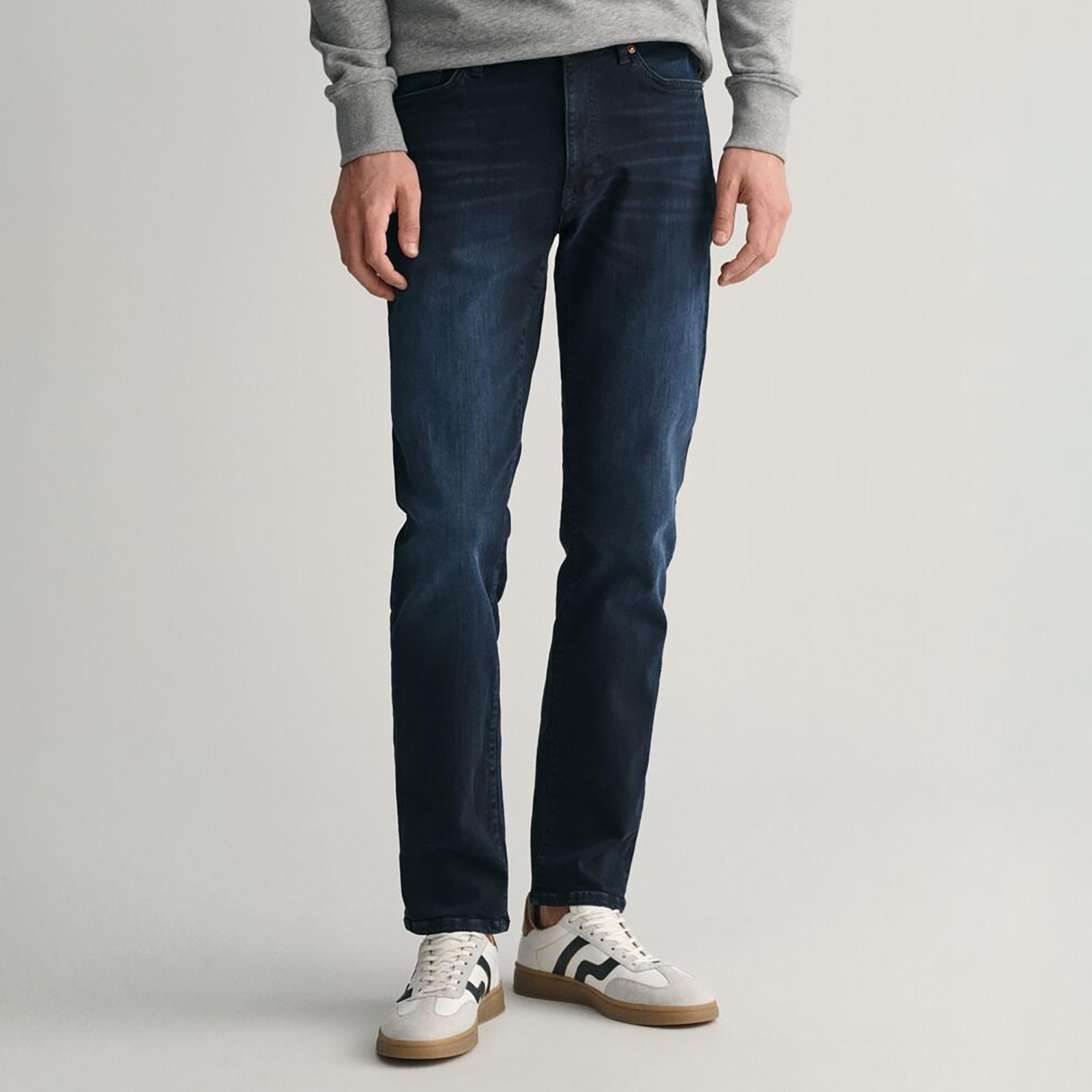Gant Extra Slim Fit Washed 5 Pocket Mid Rise Men's Jeans Inseam 32-men-clothing-bottoms-jeans-image-1